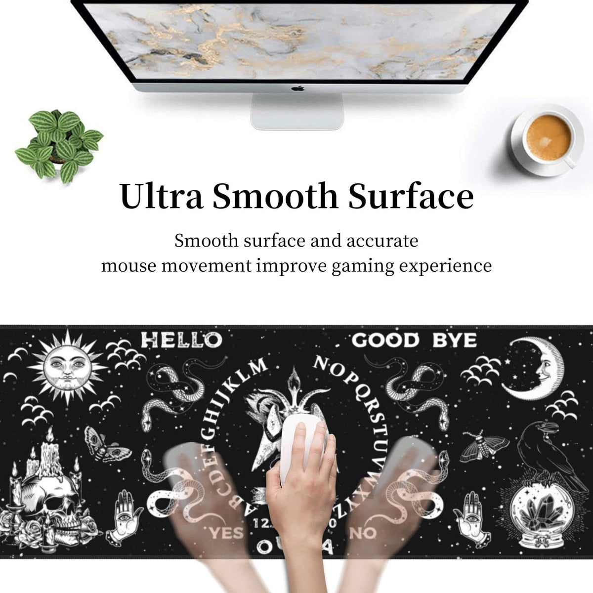 Mouse pad XL Extended Non Slip Rubber Base Stitched Edge 31.5 X 11.8 Inch
