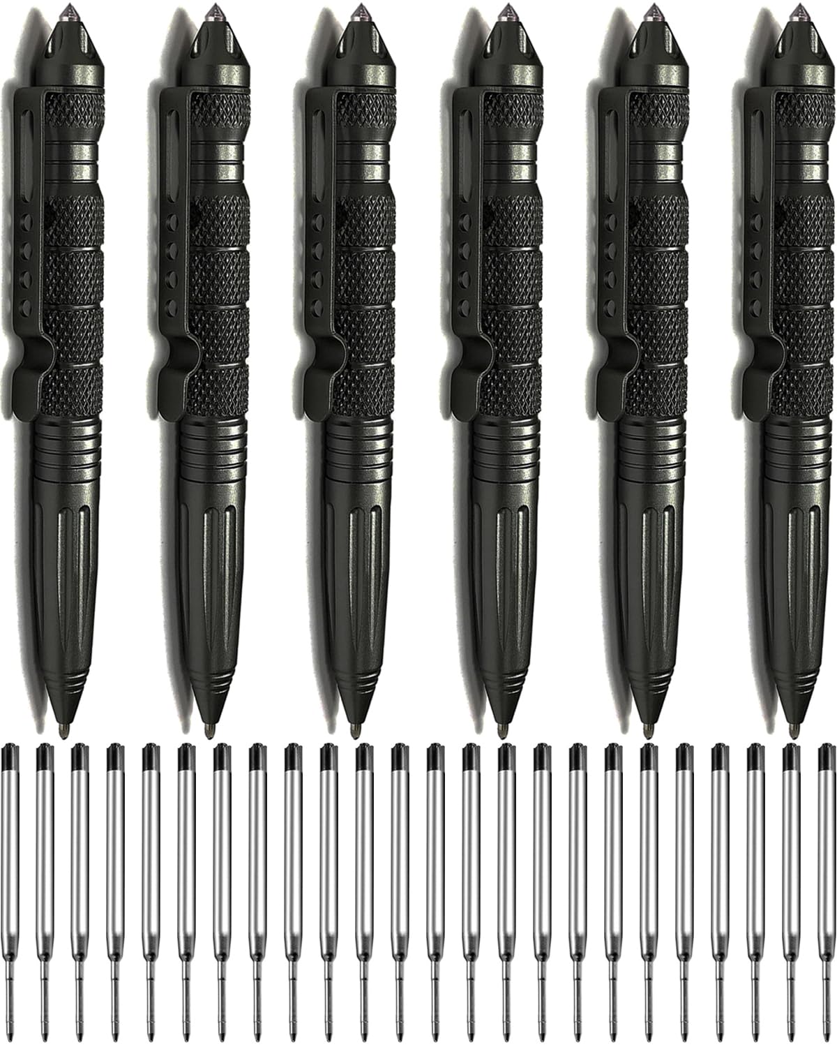 Origin-Joy 6 Pack Tungsten Steel Military Tactical Pen Set, Multifunctional EDC Self Defense Pen