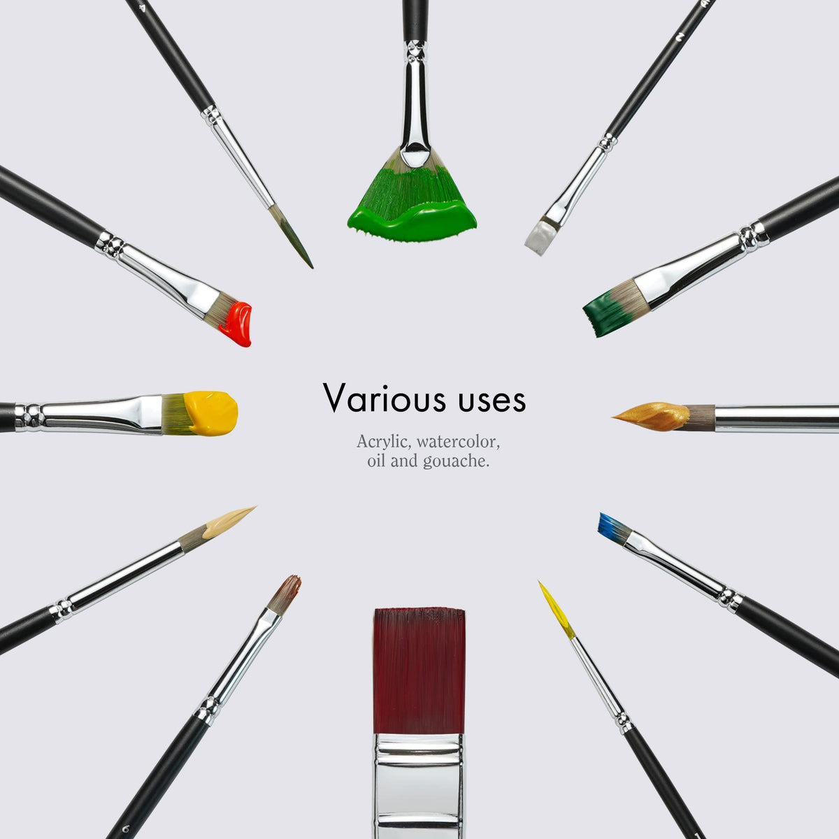 ARTIFY 24 Pieces Paint Brush Set, Expert Series, Enhanced Synthetic Art Supplies with Brush Holder