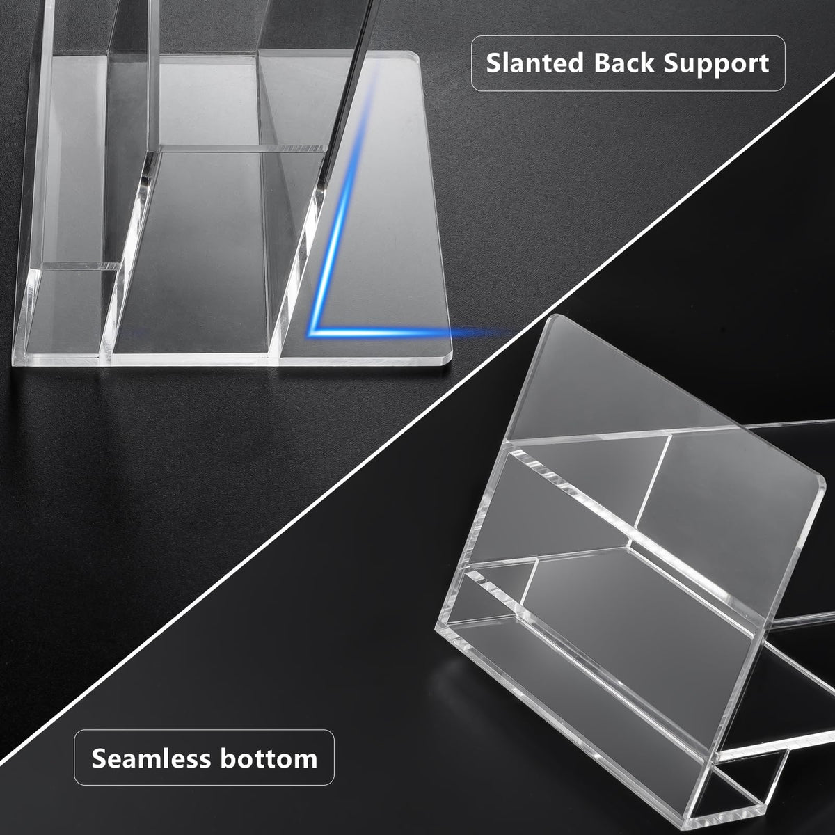 BEYGORM Acrylic Brochure Holder 4 inches with Business Card Holder