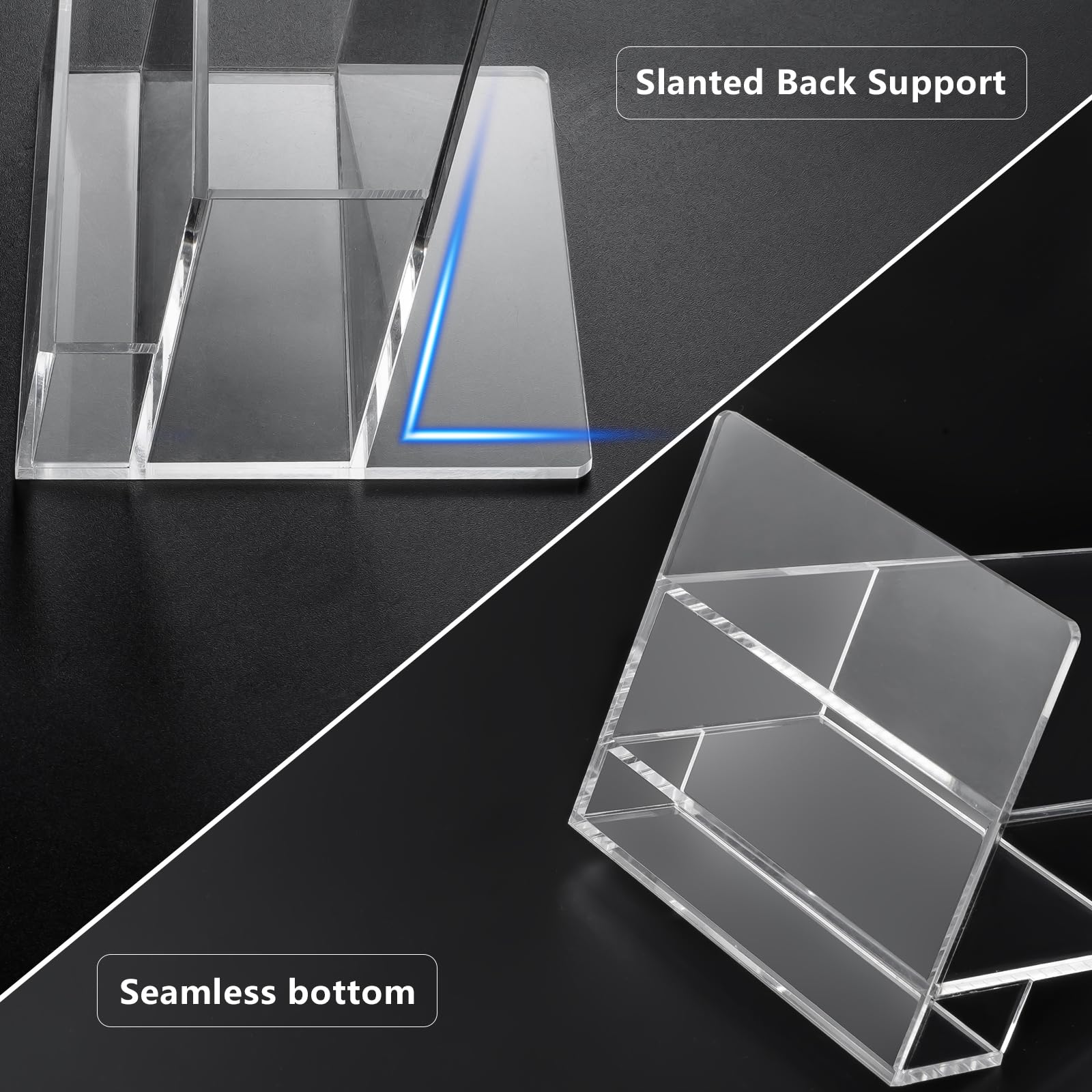 BEYGORM Acrylic Brochure Holder 4 inches with Business Card Holder