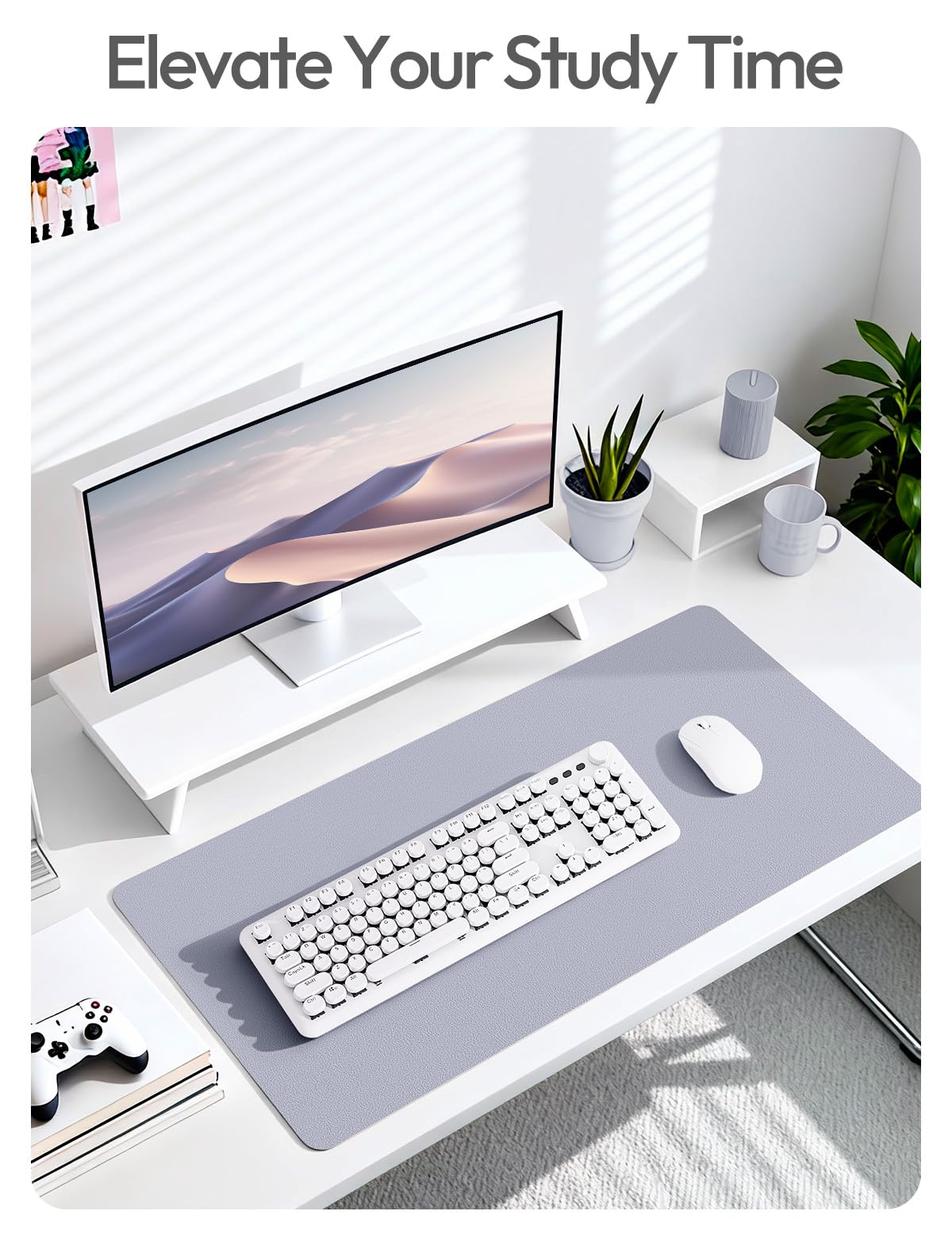 YSAGi Leather Desk Pad Protector, Office Desk Mat, Large Mouse Pad, Non-Slip PU Leather Desk