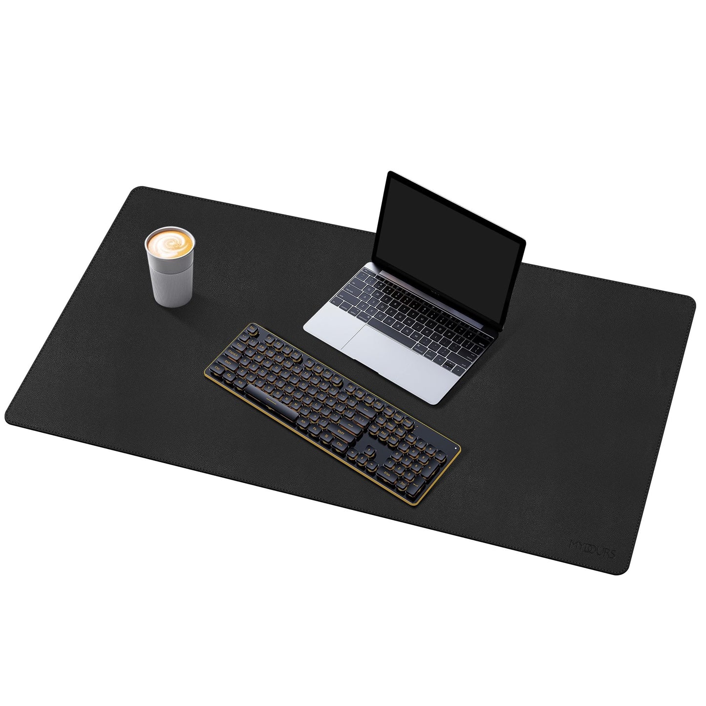 Mydours 36" x 16" XL Large Desk Mat - PU Leather Full Desk Mouse Pad, Black