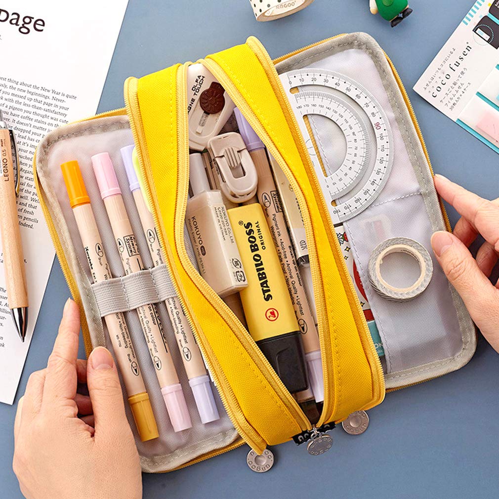 iSuperb Large Pencil Case 3 Compartments Pencil Pouch Big Capacity Pencil Bag for Kids Teen Girls
