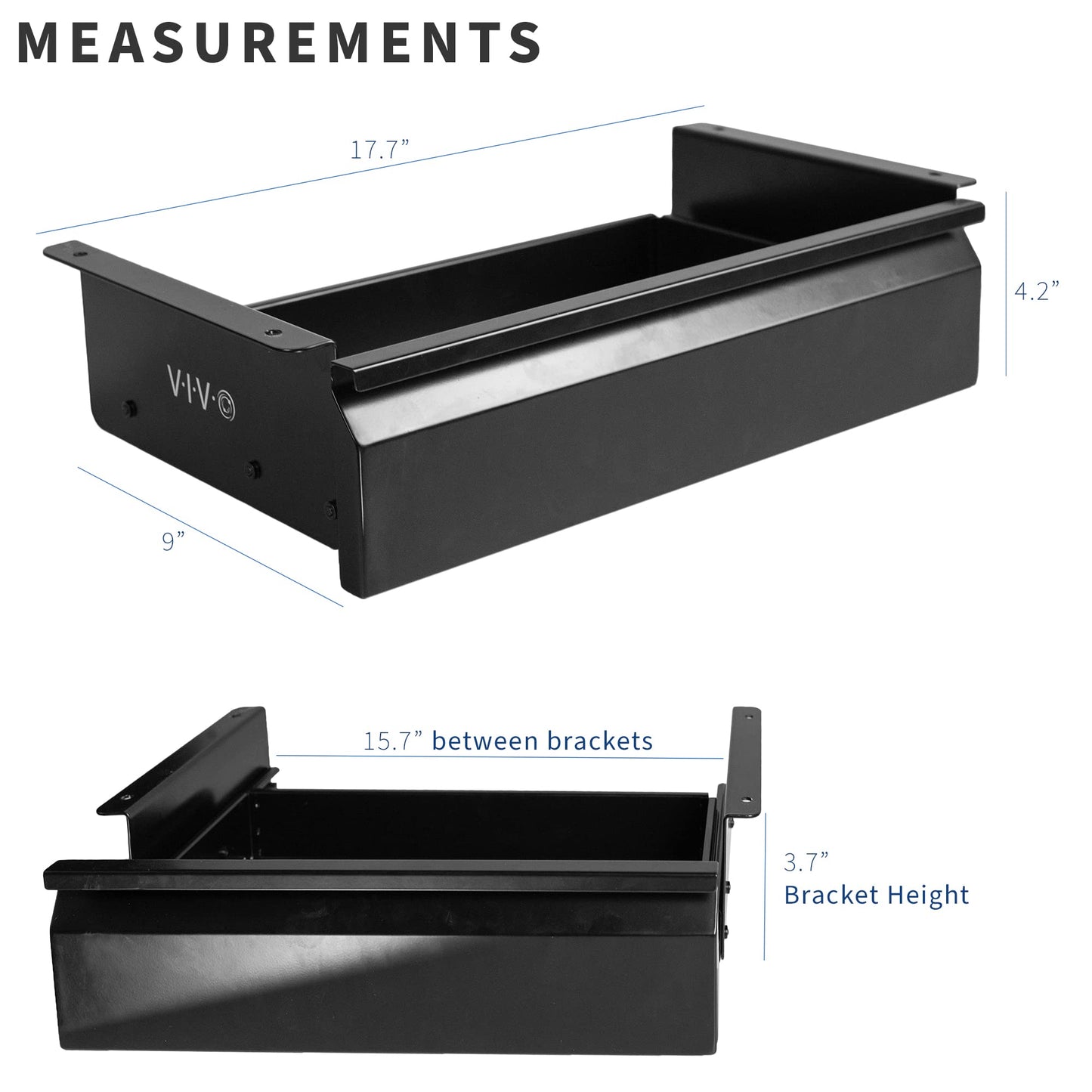 VIVO Black 16 x 9 inch Under Desk Slide Out Drawer, DESK-AC03A-B