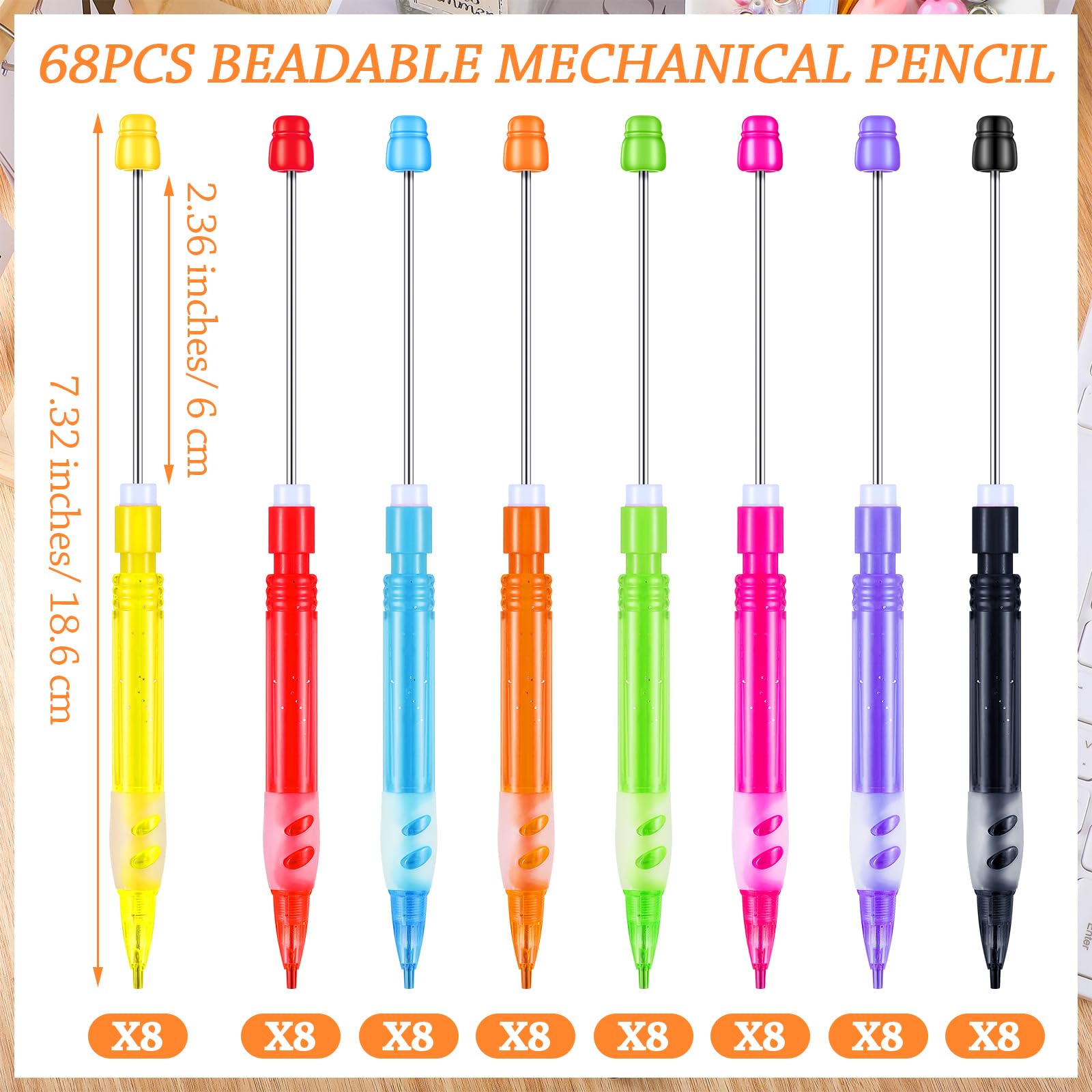 Dinifee 64 Pcs Beadable Mechanical Pencils Back to School Pens