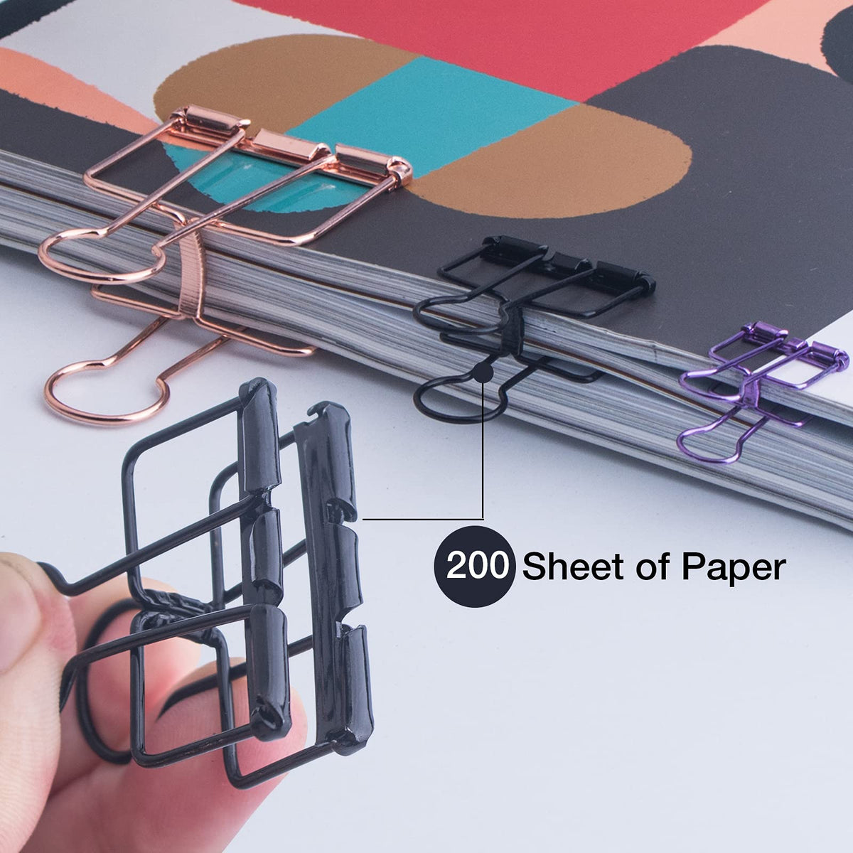 Multicolor Wire Binder Clips & Cute Paper Clips Assorted Size