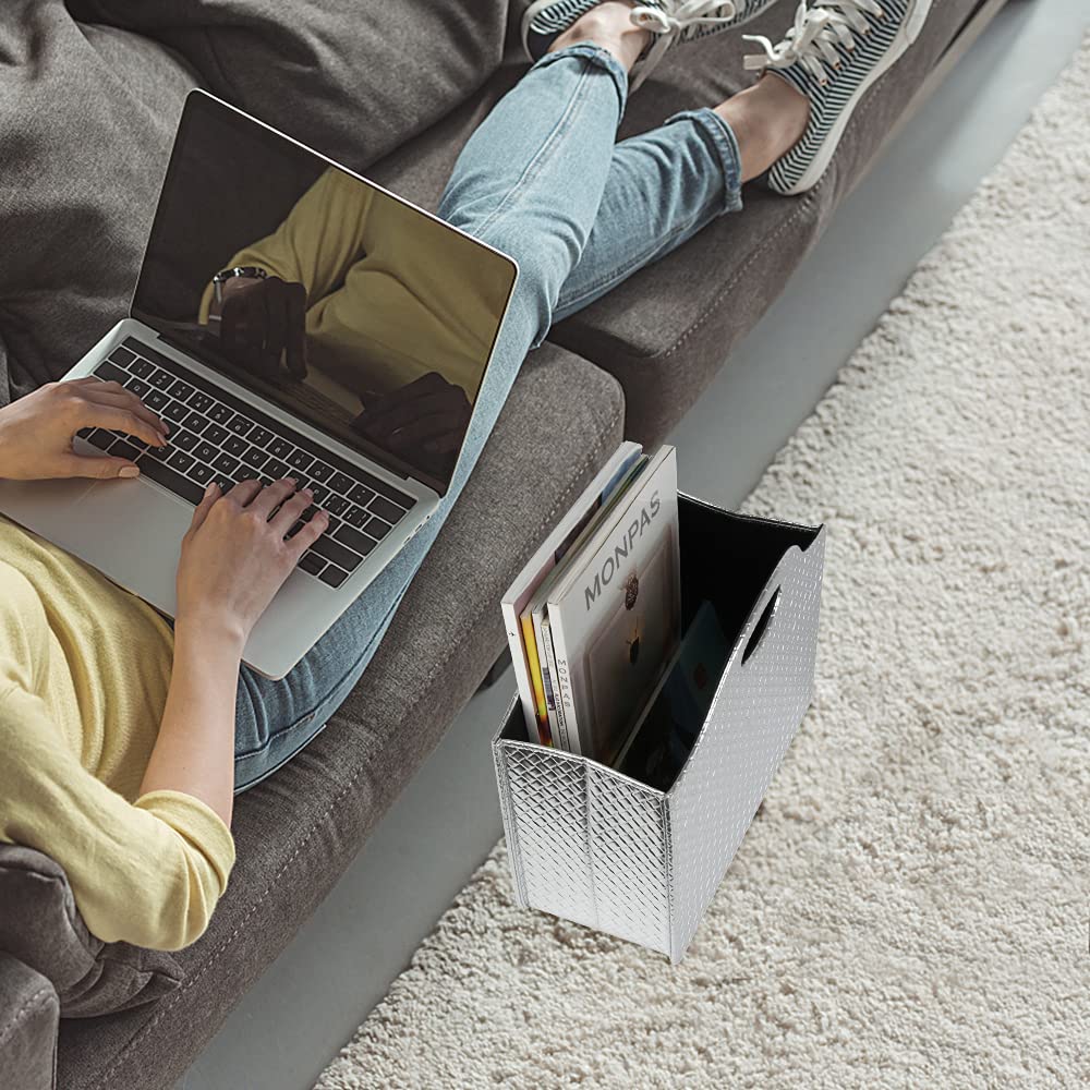 HofferRuffer Magazine Basket Holder, Foldable Magazine Rack, Document File Holder Organizer, File