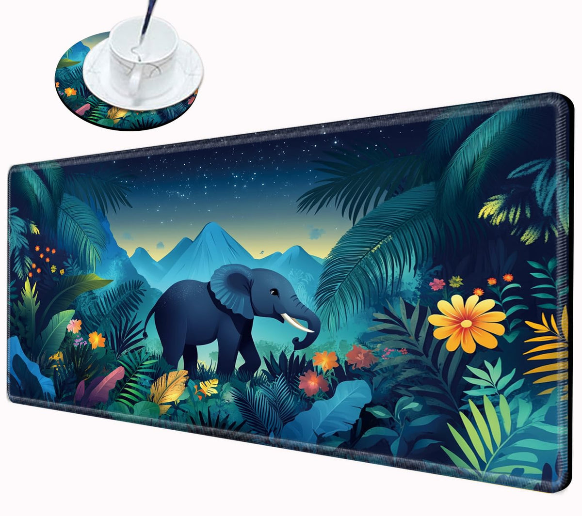 Gaming Mouse Pad Large Mousepad Elephant Desk Mat XXL Big Desk Pad Rubber Base Computer Pad with
