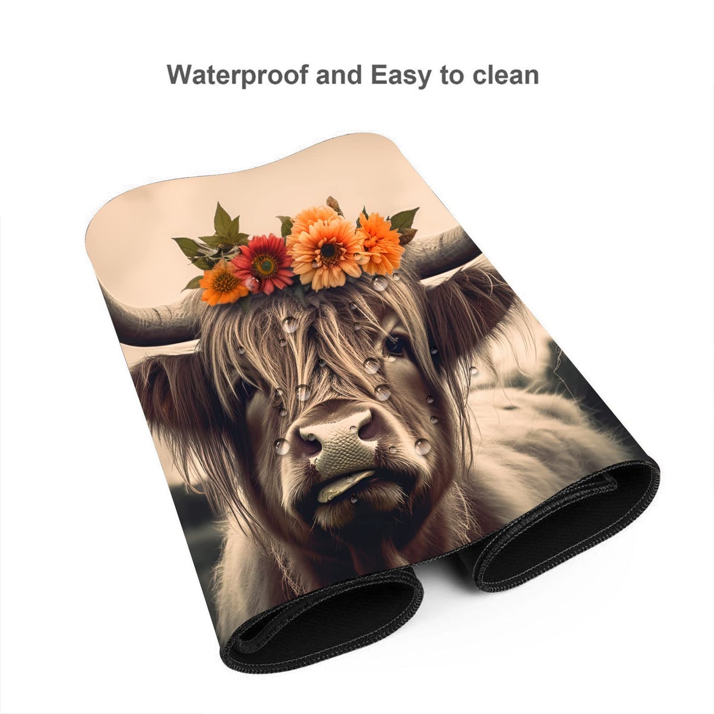 ZTHLL Desk Mat,Highland Cow Gaming Mouse Pad,XXL Extended Mouse Pad Mat for