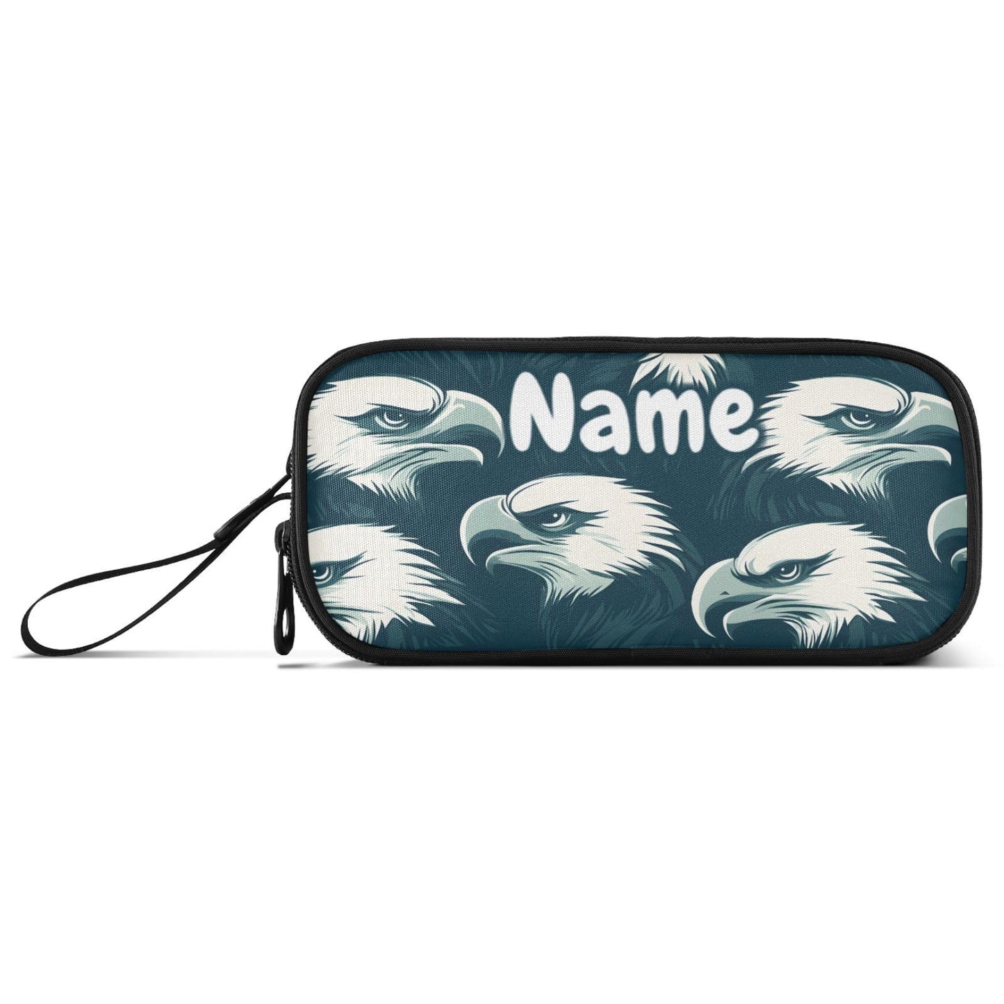 BOENLE Custom Eagles Head Pencil Case Box Boys Girls Personalized Name Large Pencil Pouch