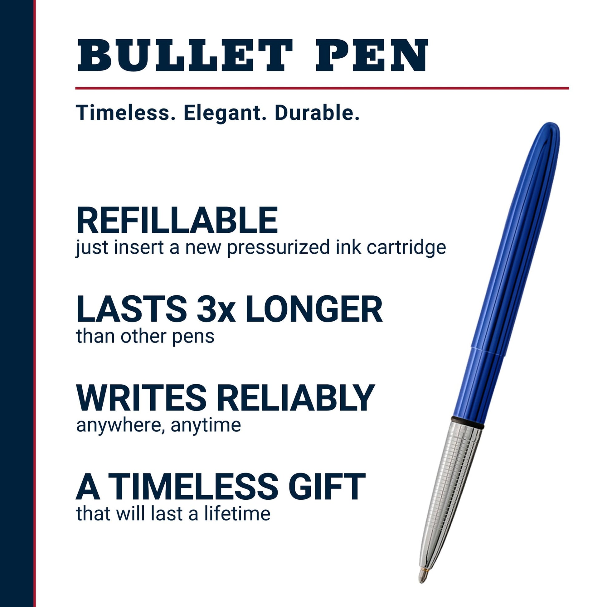 Fisher Space Pen Blueberry Pressurized Ballpoint Bullet Pen, Gift Box