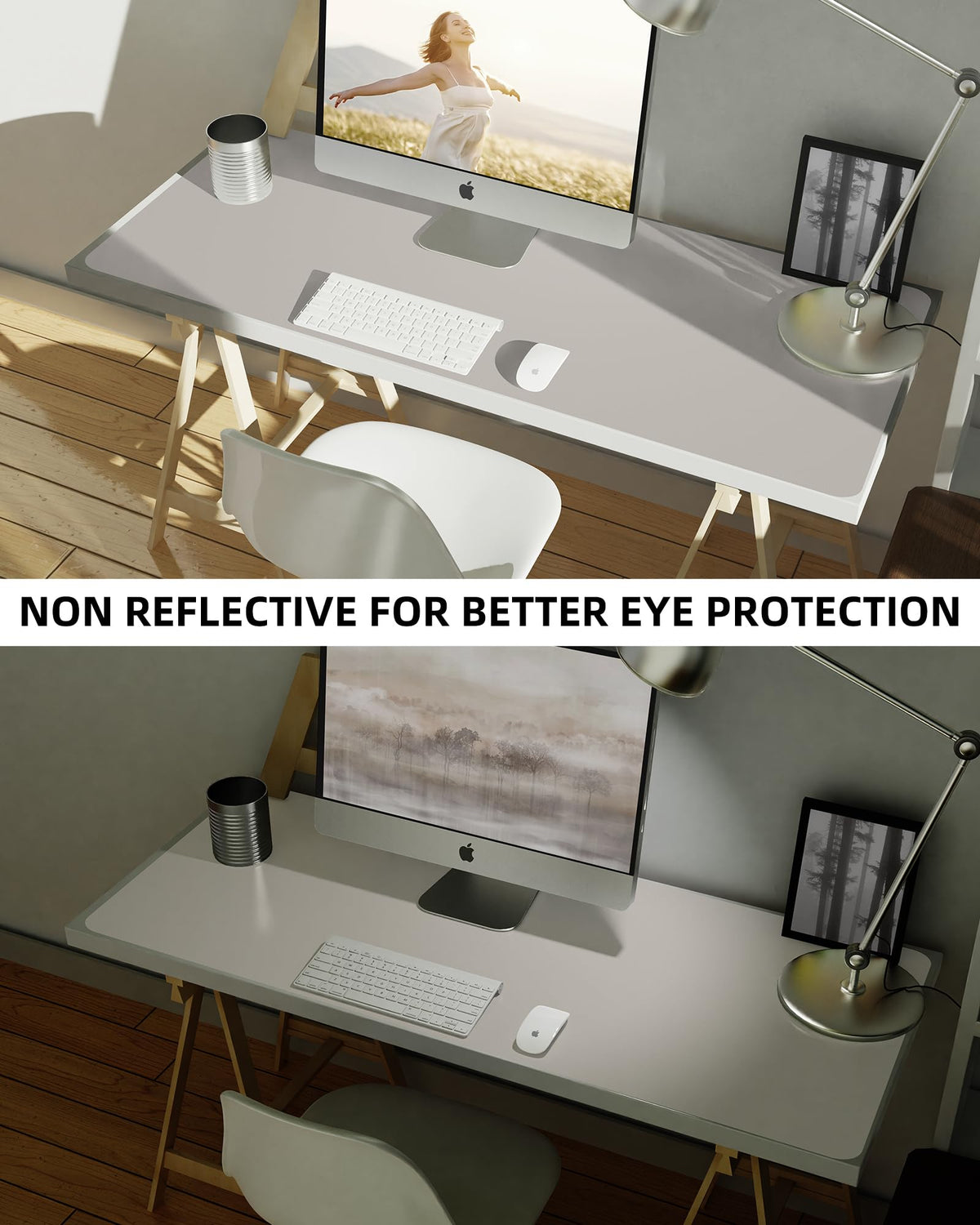 Leather Desk Pad Protector,Mouse Pad,Office Desk Mat, Non-Slip PU Leather Desk Blotter,Large Desk