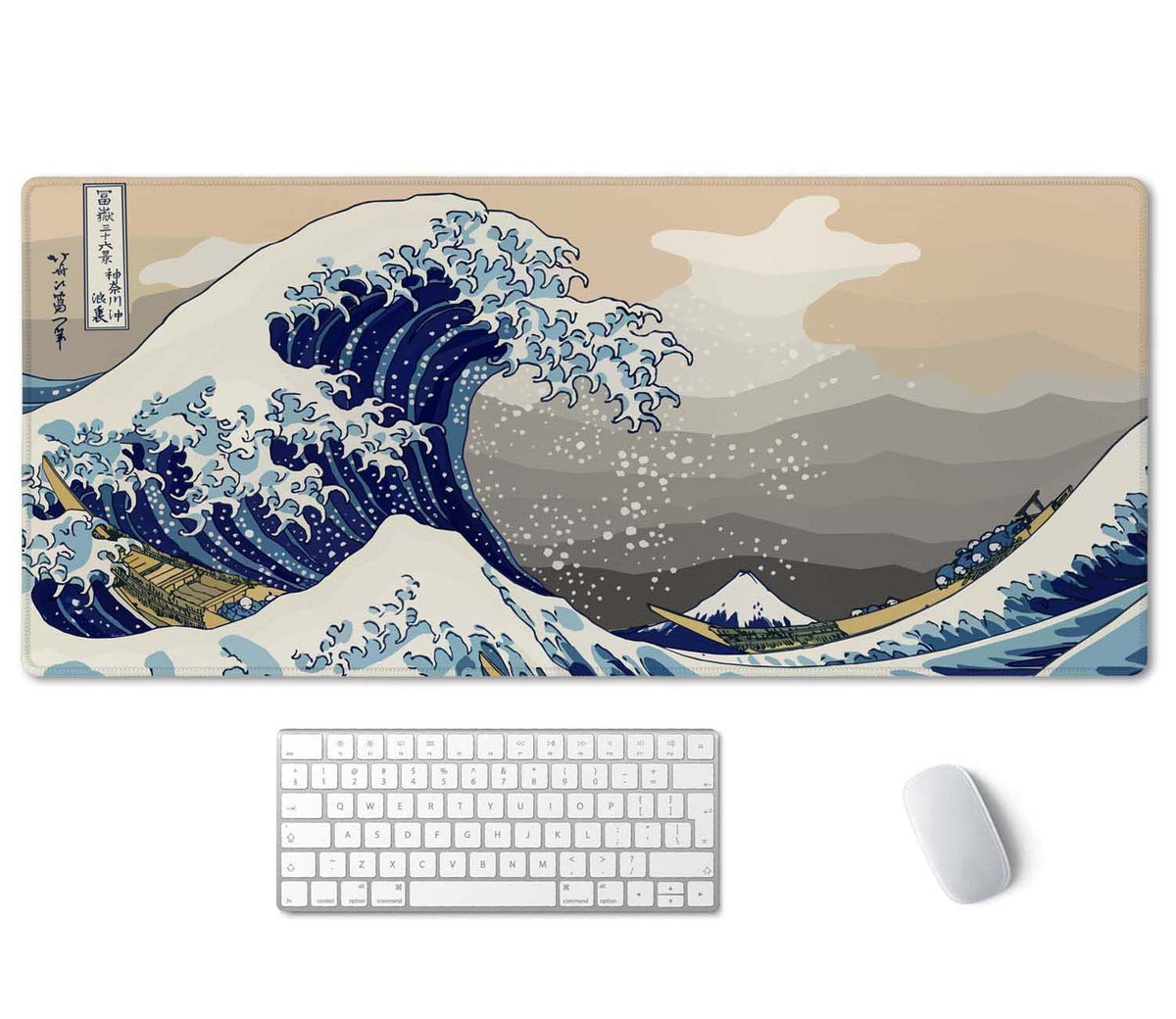 SSOIU Extended Gaming Mouse Pad (35.5x15.7 in), Large Stable Rubber Base Mousepad with Stitched