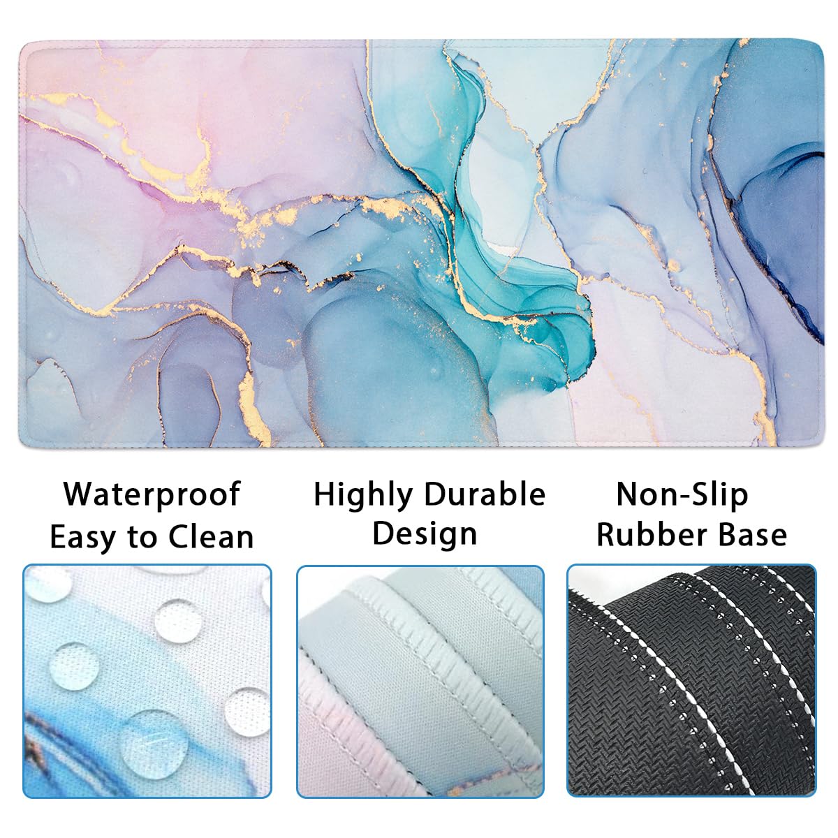 4-in-1 Gaming Mouse Pad Wrist Support Set，Desk Pad + Mouse Pad with Wrist Rest + Keyboard Wrist