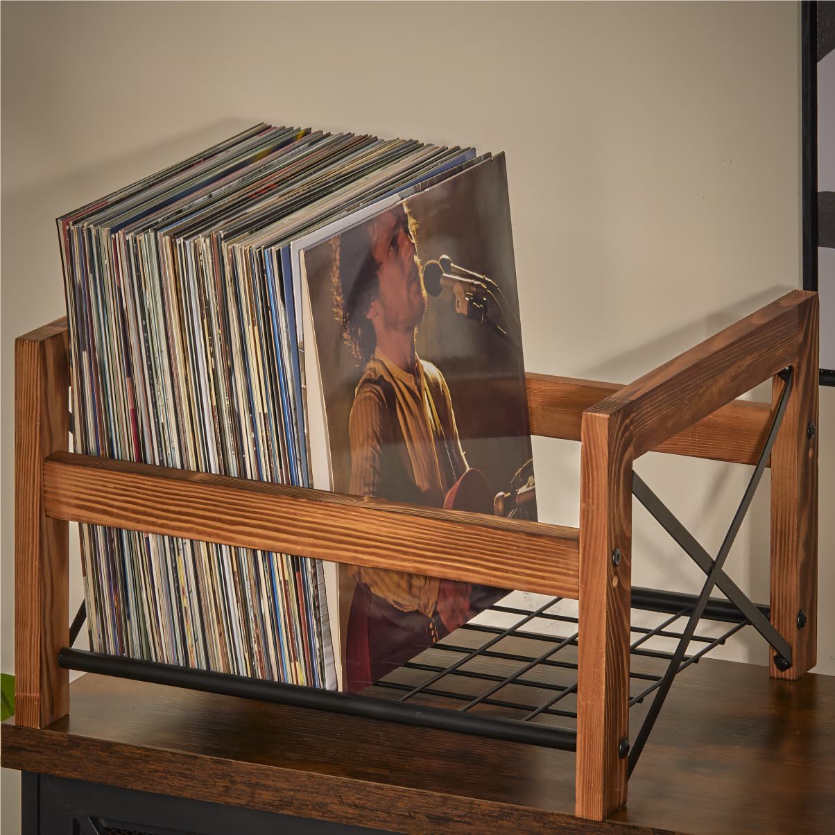 X-cosrack Vinyl Record Holder – 1 Pack Only – Fits 7"–12" Albums, Holds 50–100 Records, DVDs, or