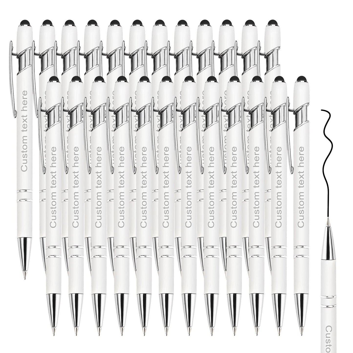 Amlion Custom Pens Personalized Bulk, Customized Ballpoint Pens with Stylus Name Message Logo