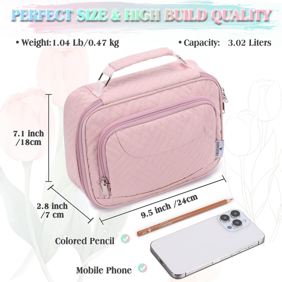 VX VONXURY Large Pencil Case, 54-Slot Colored Pen Pouch 2 Removable Sleeves