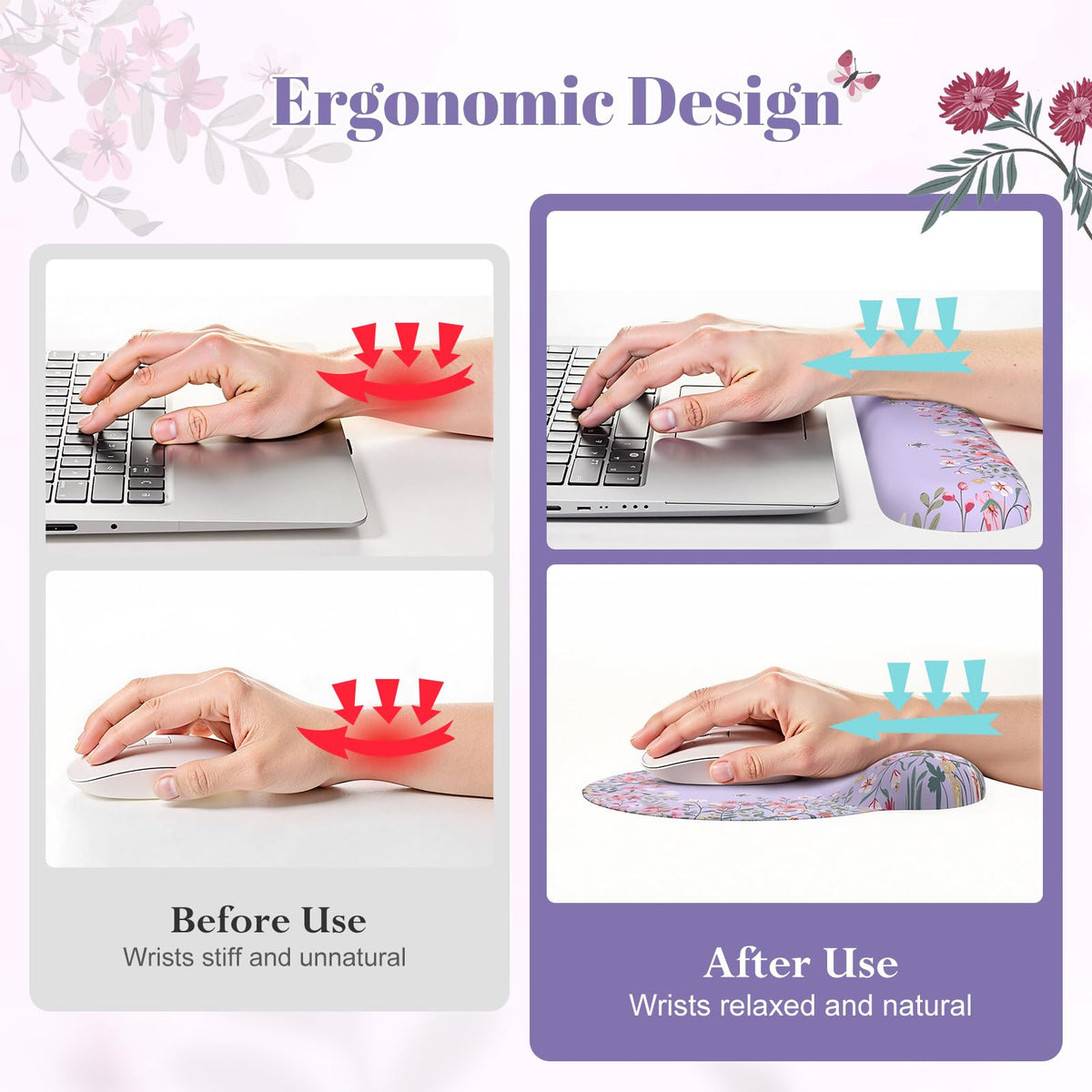 iLeadon XXL Mouse Pad with Wrist Rest, Ultra Smooth Gaming Mousepad