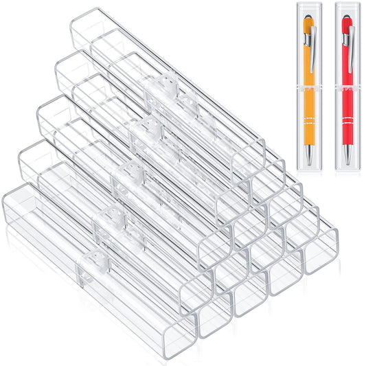 Spakon 20 Pieces Pen Gift Boxes, Acrylic Plastic Pen Cases Storage Plastic Pencil Box Case