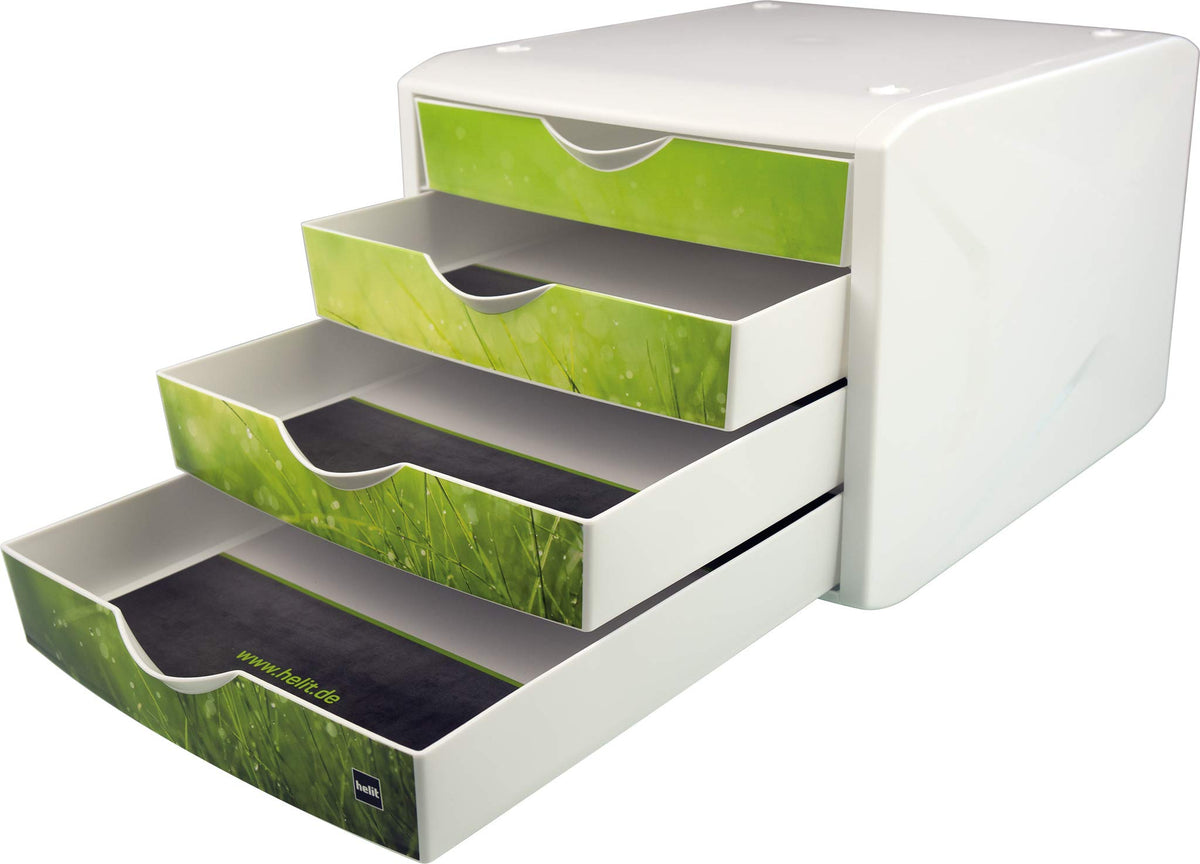 Helit, the “Chameleon” drawer box white/green
