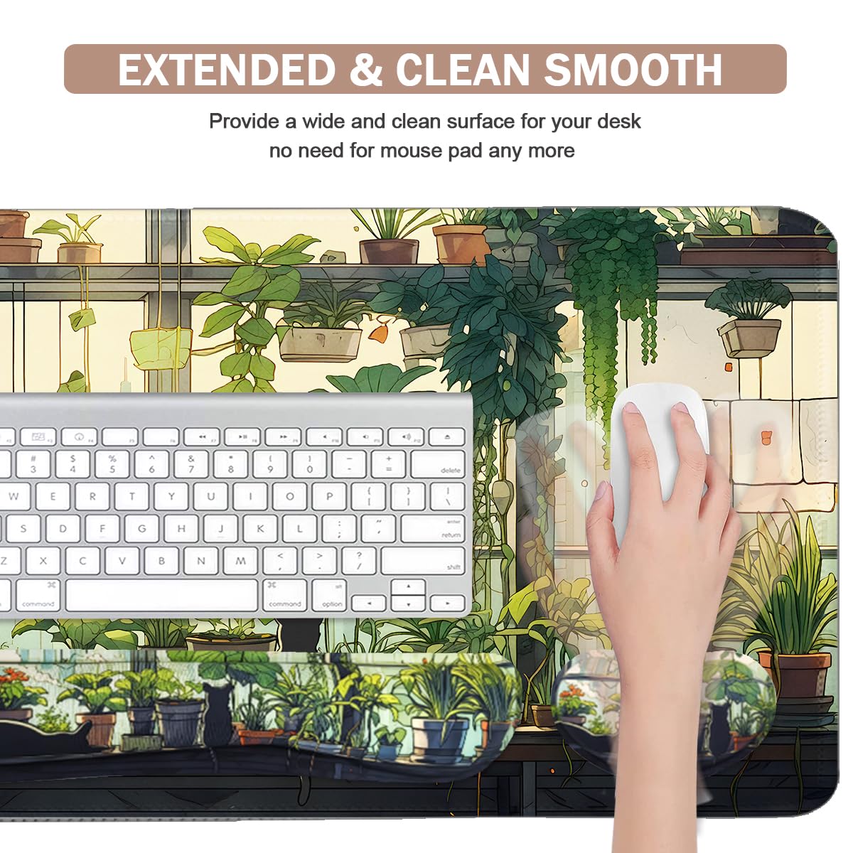 Kawaii Large Mouse Pad, 4 in1 Kawaii Extended Mouse Pad Set Desk Pad Easy Typing for Typing Office
