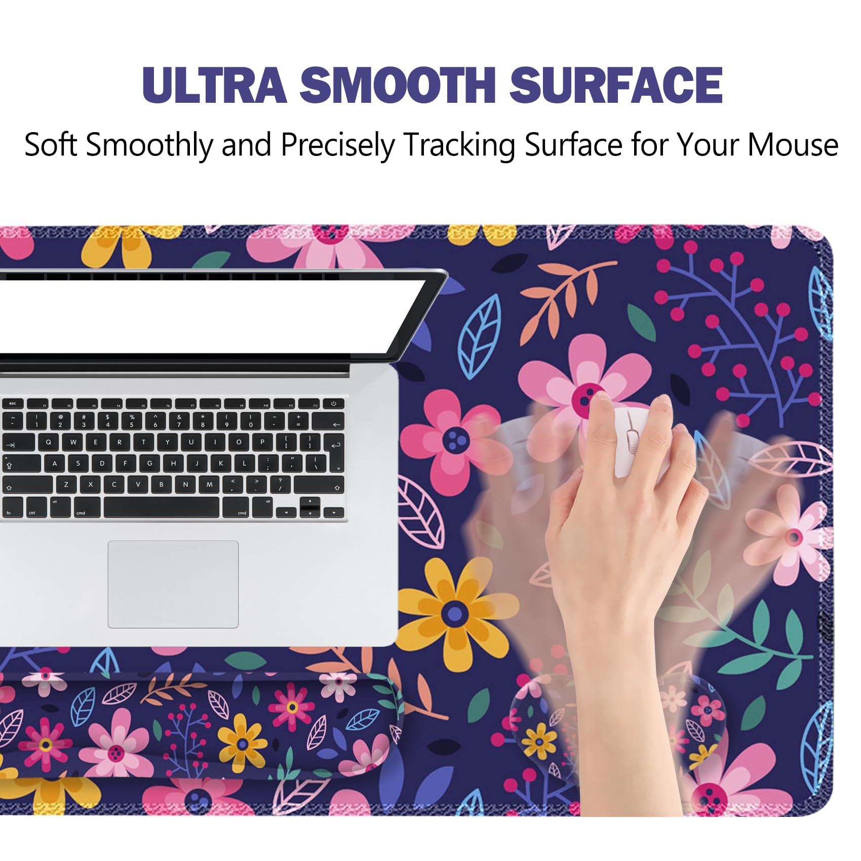 ToLuLu Extended Gaming Mouse Pad, Memory Foam Keyboard Mouse Wrist Rest Set