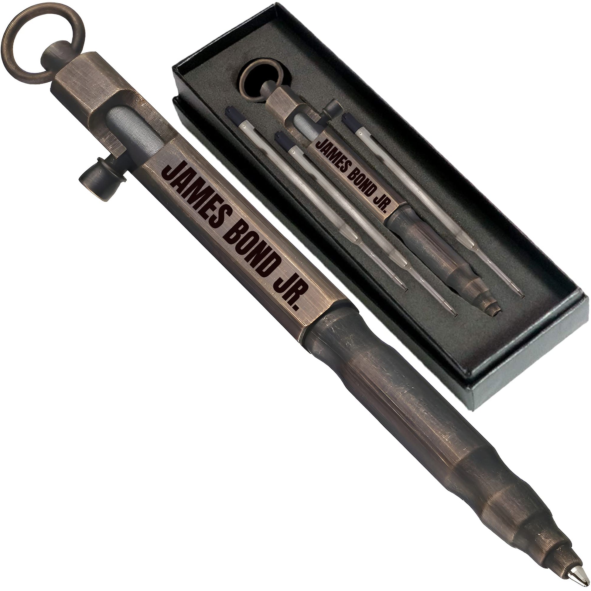 Auchic Custom Bolt Action Pen Free Engraving Custom Pocket EDC Metal Pen with 3 Refills Engravable