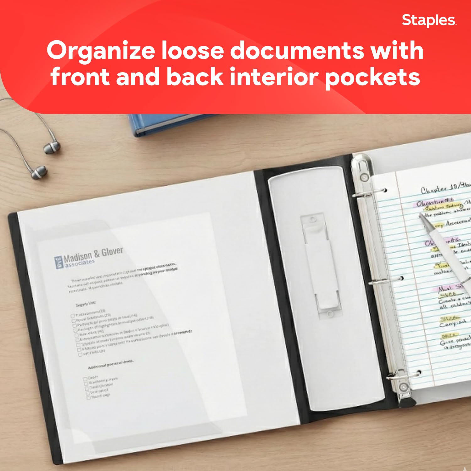 Staples Heavy-Duty 3-Inch D-Ring Binder, White, Holds 600 Sheets