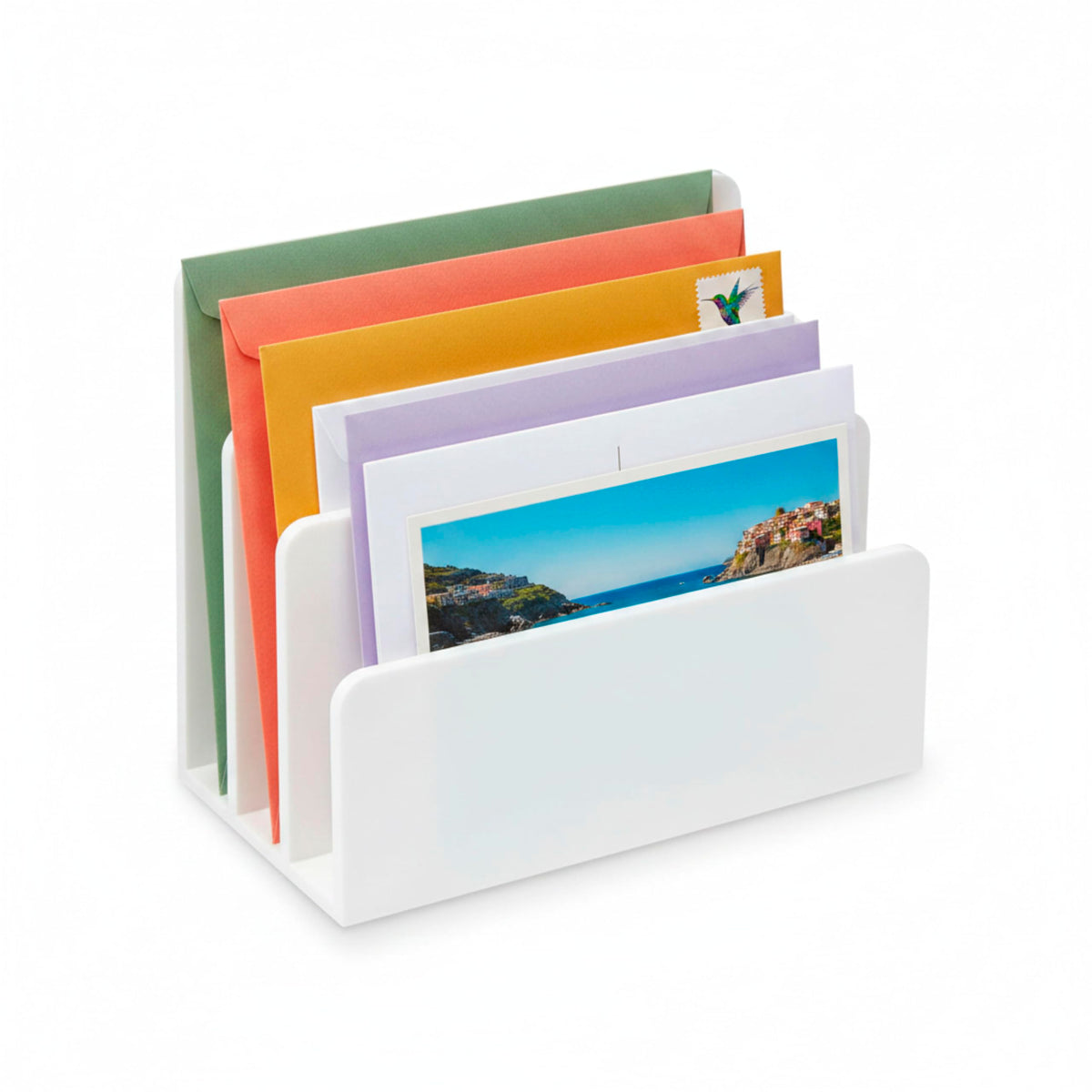 Osco White Hi-Gloss Plastic Letter Holder
