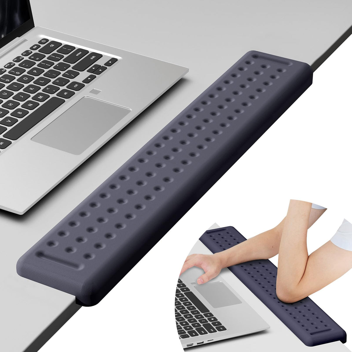 Leolee L-Shaped Desk Long Wrist Rest Elbow 60CM, Deep Blue Arm Rest