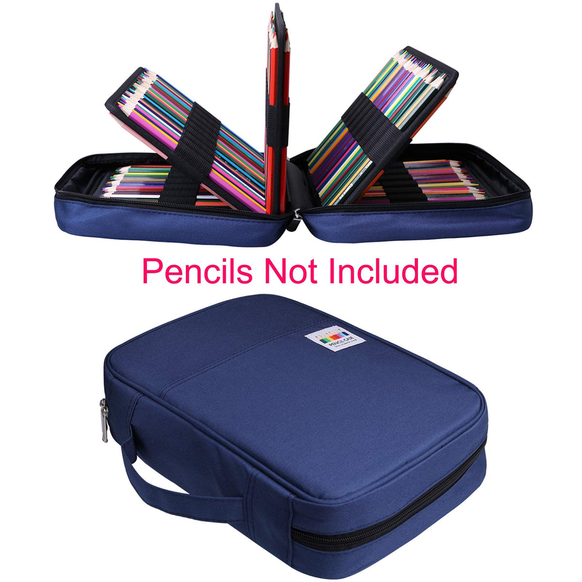 BOMKEE Pencil Case for Adults 220 Slots Colored Pencils Gel Pen Organizer Bag with Zipper for