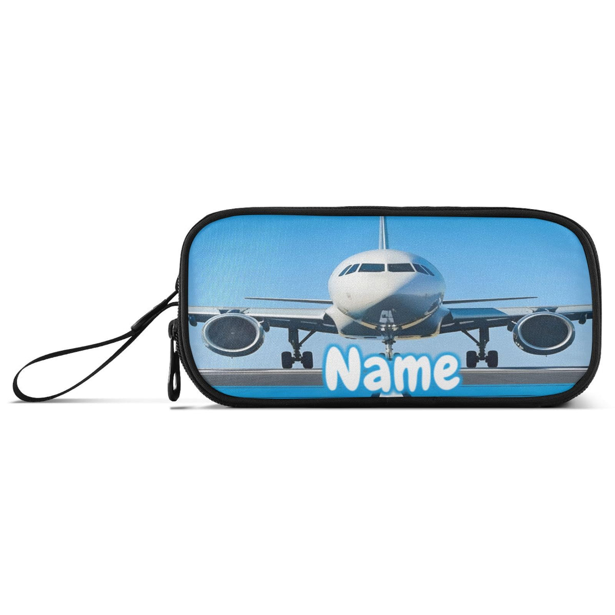 BOENLE Custom White Airplane Aircraft Pencil Case Box Boys Girls Personalized Name Large Pencil