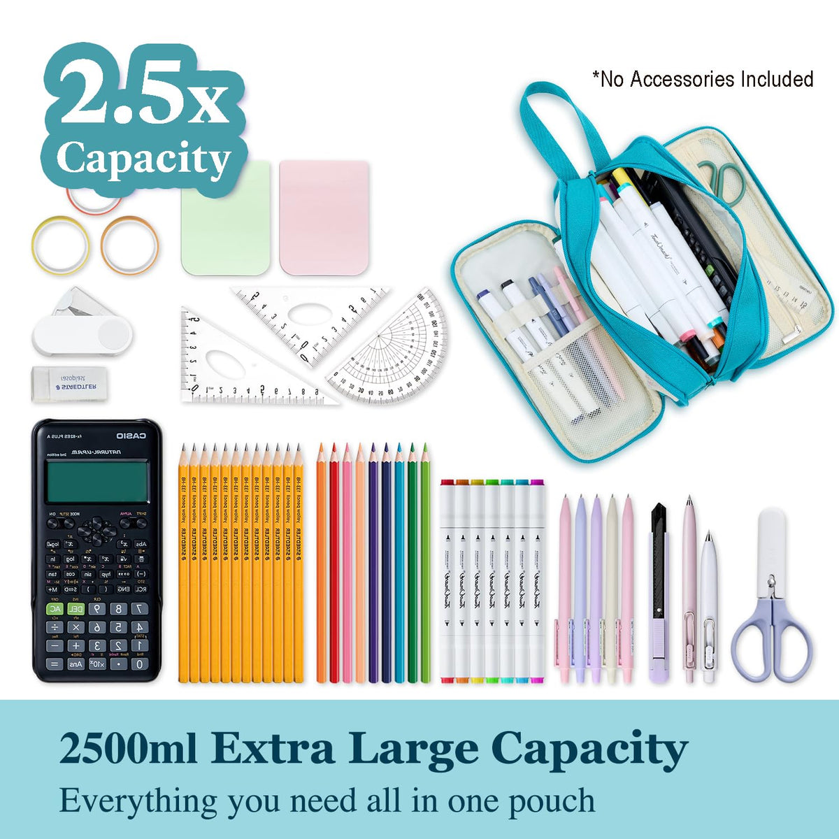 VELAUN Pencil Case Pouch, Large Capacity Pencil Box Bag, Aesthetic Pen Organizer for School