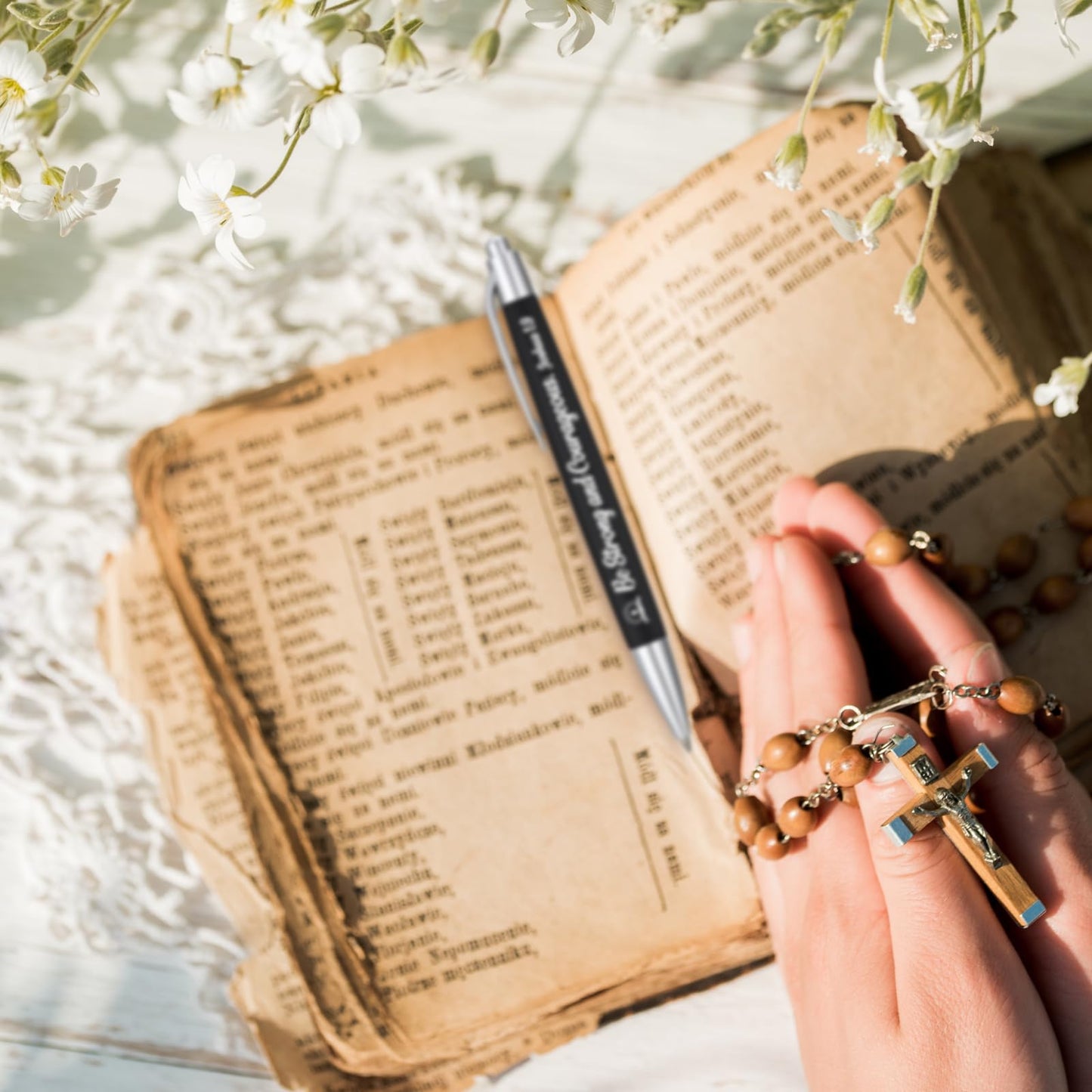 Yeaqee 100 Pcs Motivational Pens, Black, Biblical