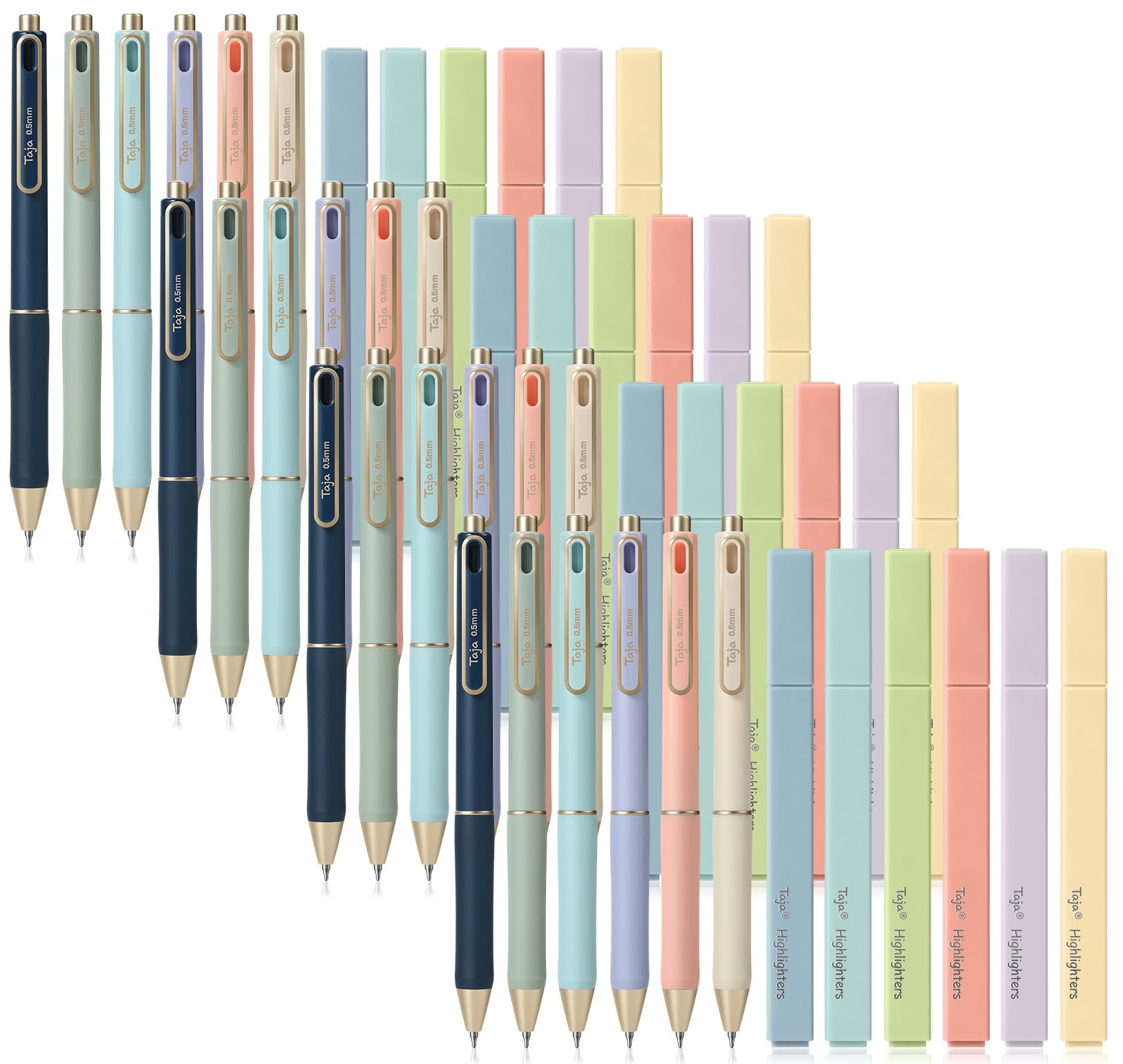 Taja 48 Pack Bible Highlighters and Pens Set, No Bleed and Quick-Drying