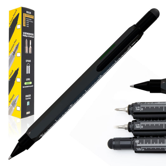 Monteverde USA 9-in-1 Tool Ballpoint Pen in Black – Multifunctional Pen with Stylus, Screwdrivers