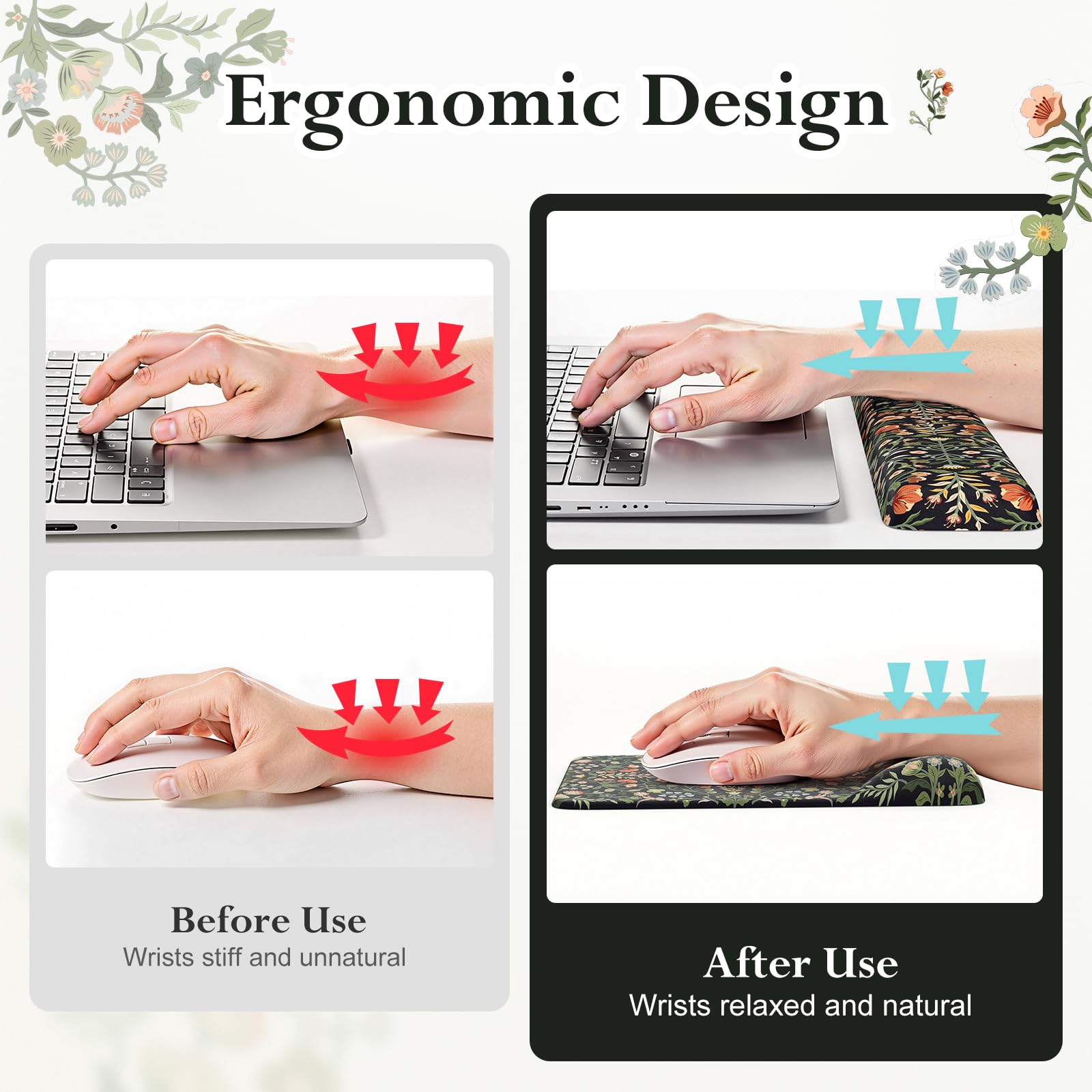 iLeadon Mouse Pad Set, Non Slip Desk Mat with Keyboard Wrist Rest