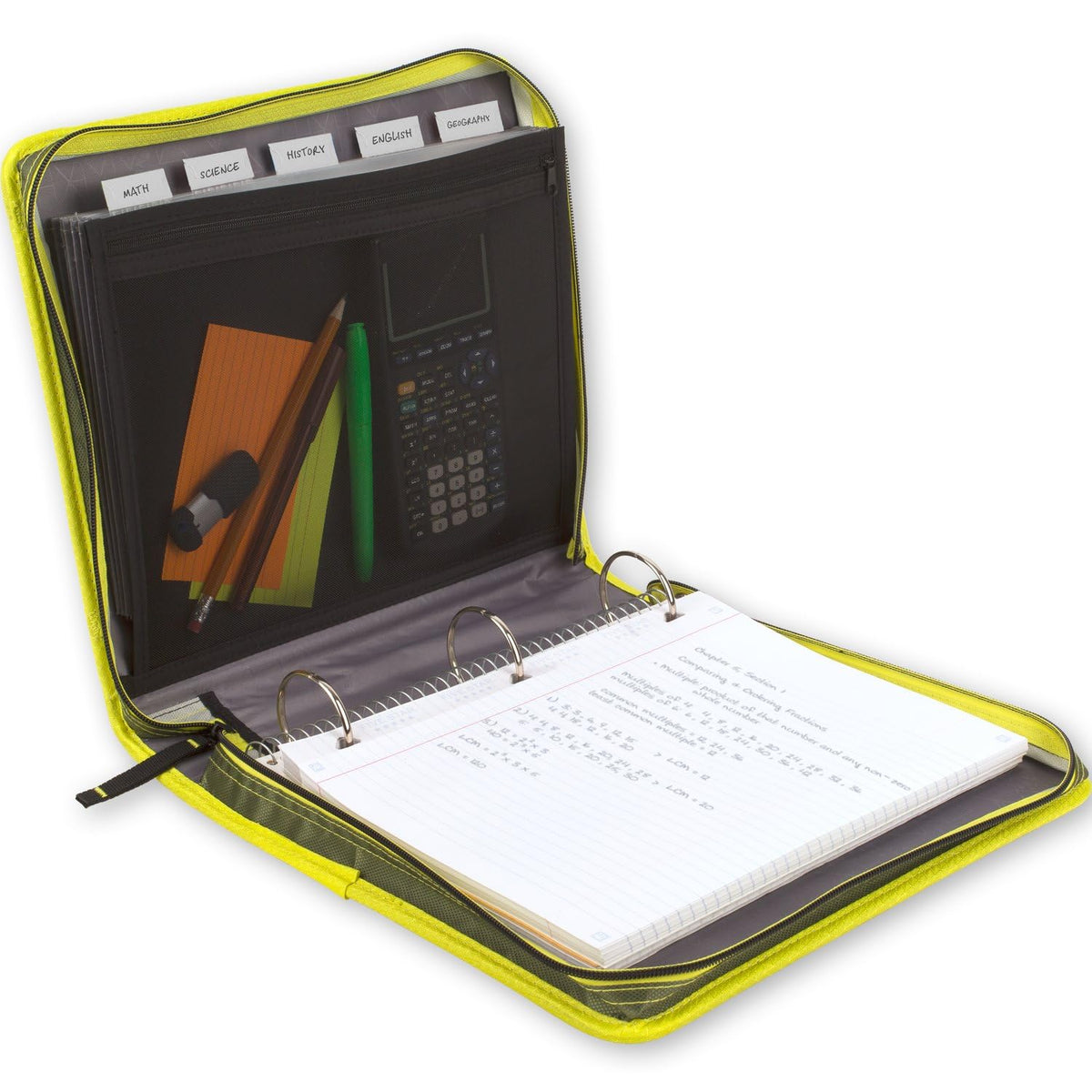 Five Star Zipper Binder, 2 Inch 3-Ring Binder with Round Rings, Expansion Panel and 5-Tab Expanding