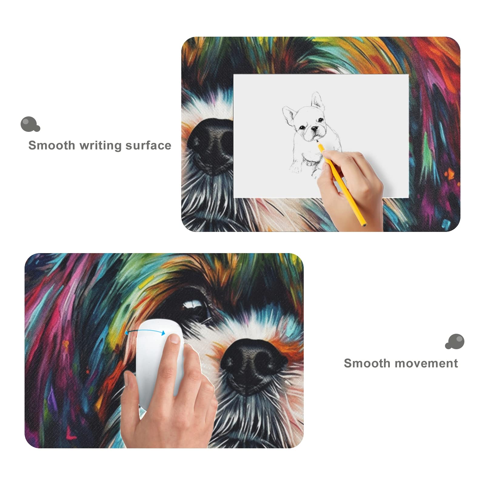 DNOVING Non-Slip Rainbow Shih Tzu XXL Mouse Pad Mouse Pad for Gaming, Office and Home - Rubber Base