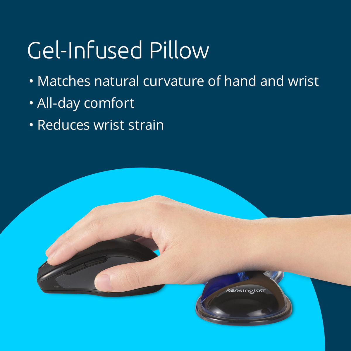 Kensington Slim Duo Gel Mouse Wrist Rest Support Cushion for Low Profile Mice & Trackballs