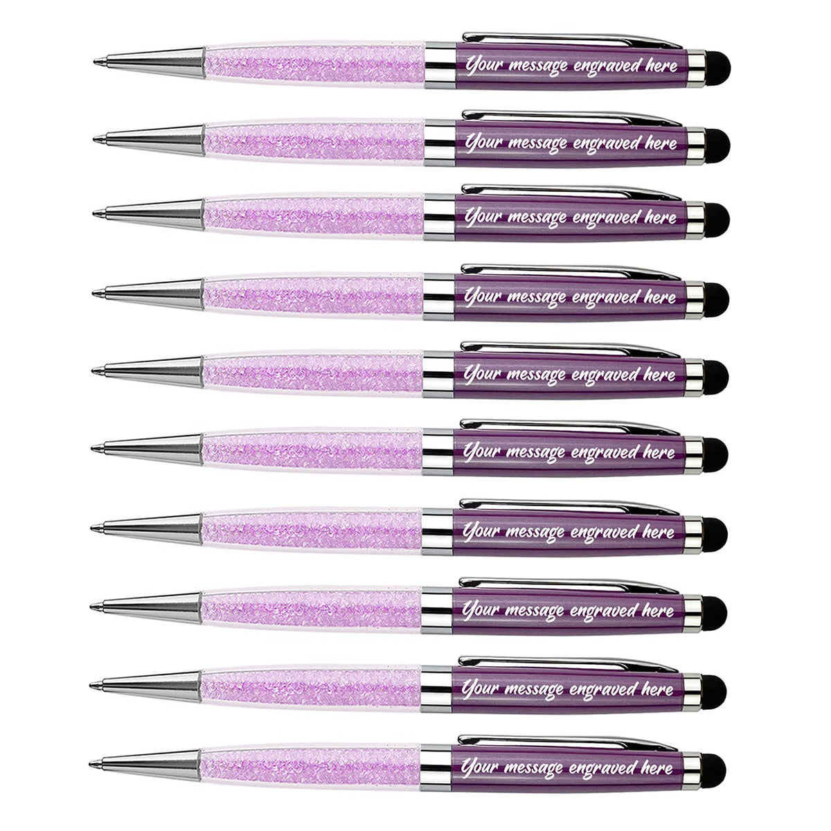 Personalized Business Pens Beautiful Crystal-Engraved your Message Names