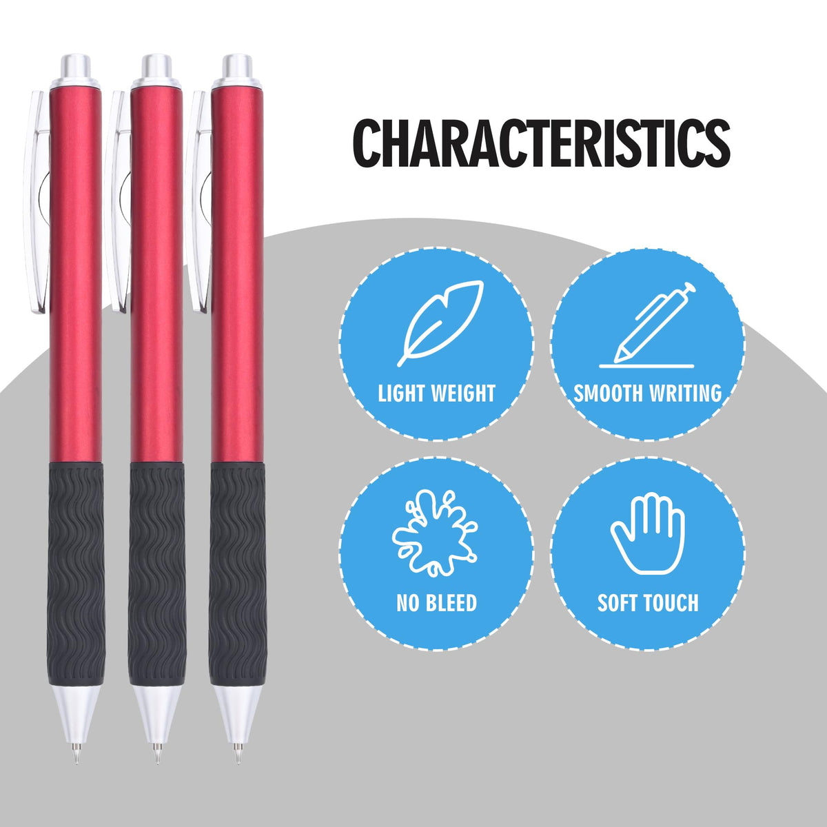 HZIDYAKE Gel Pens Bulk, 50 Black Ink Gel Pens, Smooth Writing Without Losing Ink, 0.5mm Fine Tip