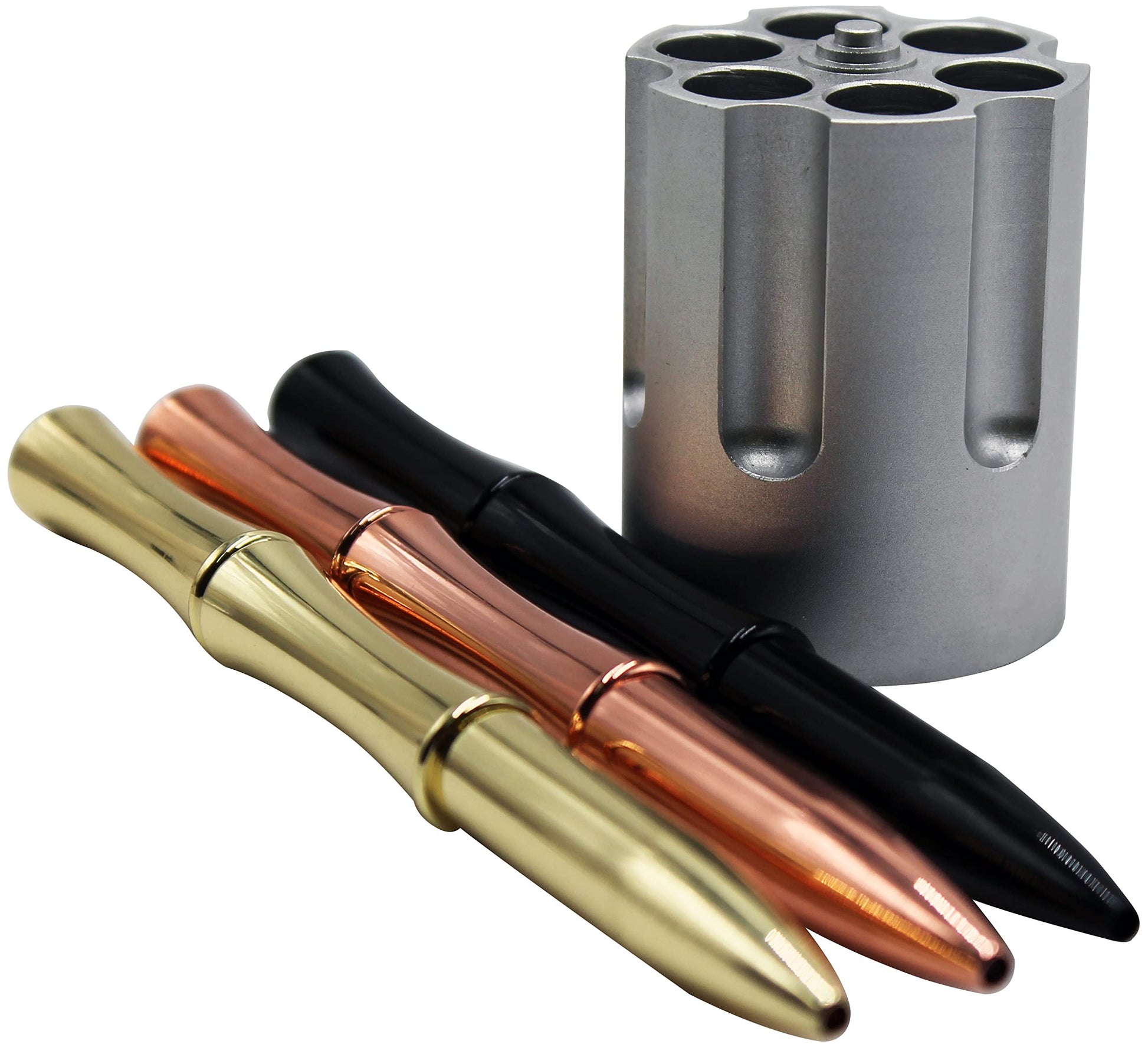 Caliber Gourmet Pen Holder & Paper Weight, Cast Aluminum Office Gift – Cool Pencil Holder for Desk
