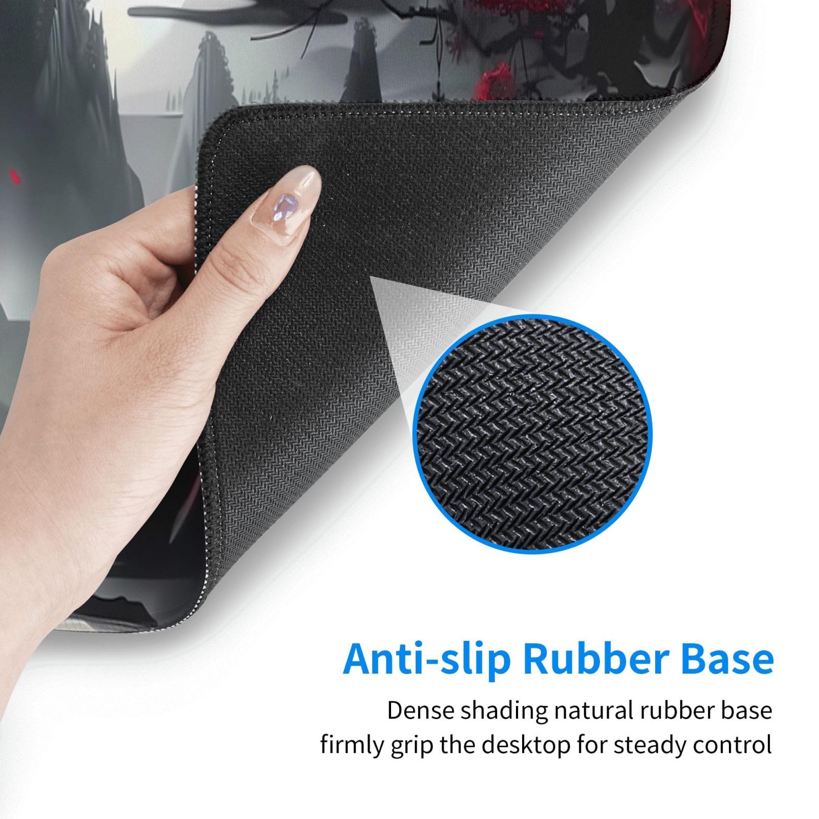 Gaming Mouse Pad Desk Pad,Extended Big Mouse Pad,31.5x11.8 Inch Long Computer Keyboard Mouse Mat