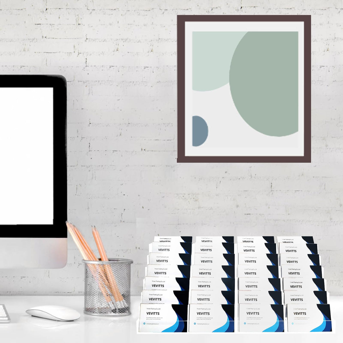 Vevitts Acrylic Business Card Holder for Desk Multiple Business Card Holders 28 Slot 7 Tier Large