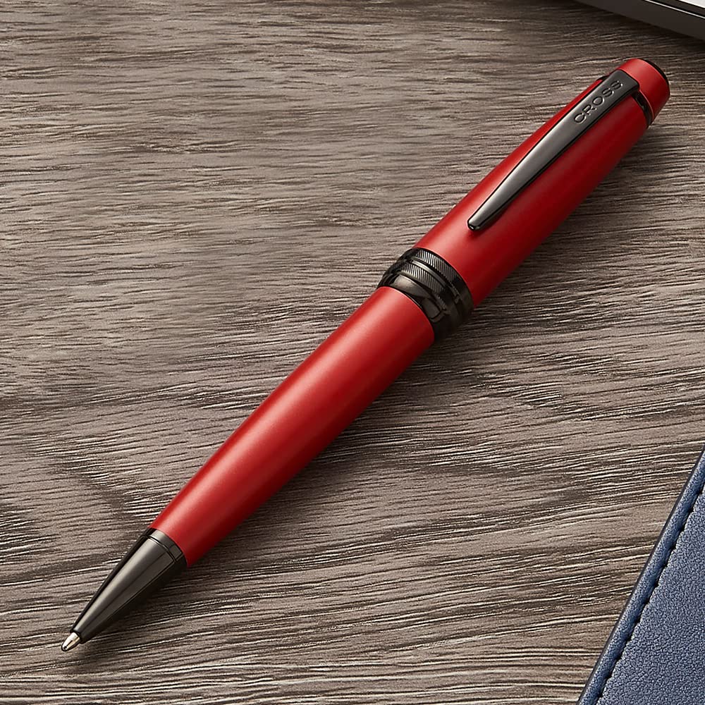 Cross Bailey Matte Red Lacquer Ballpoint Pen, Medium Point, Black Ink