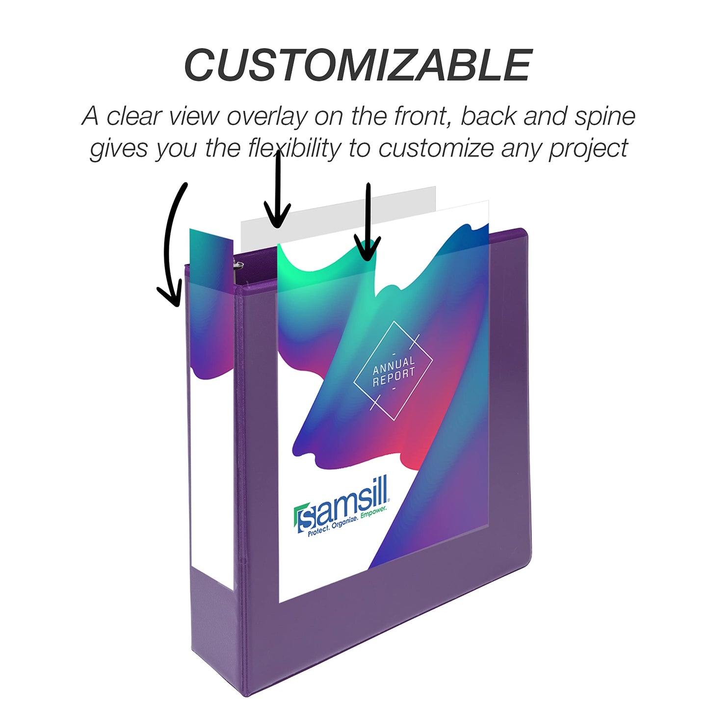 Samsill Durable 2 inch 3 Ring Binder, D Ring Binder, 100% Recycled Chipboard, Fashion Assortment, 4
