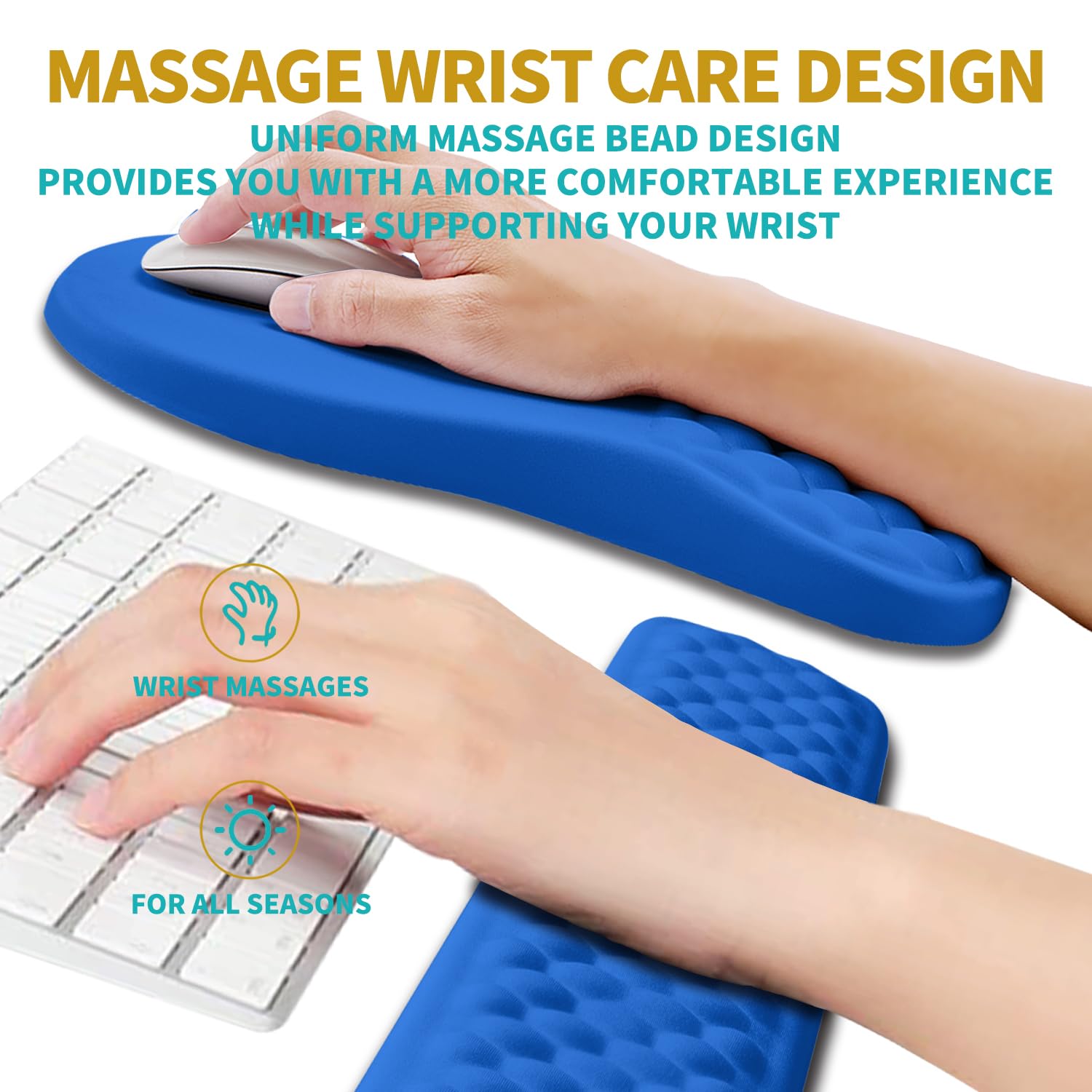 Hokafenle 2 in 1 Ergonomic Mouse Pad Wrist Support & Wrist Rest for Computer Keyboard Set, with