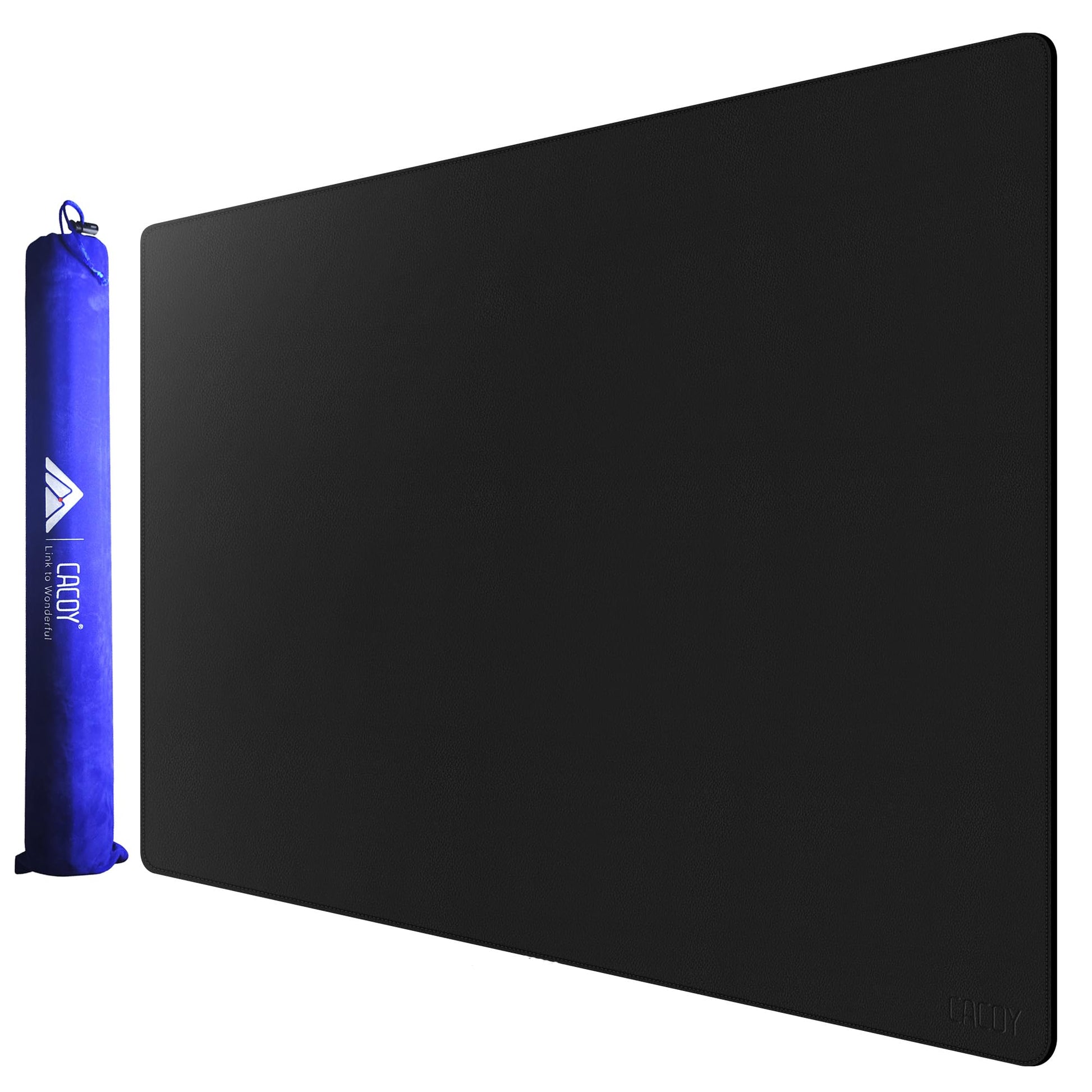 Cacoy 40"x24" Leather Desk Pad Blotter, Non-Slip Waterproof Desk Mat, Black